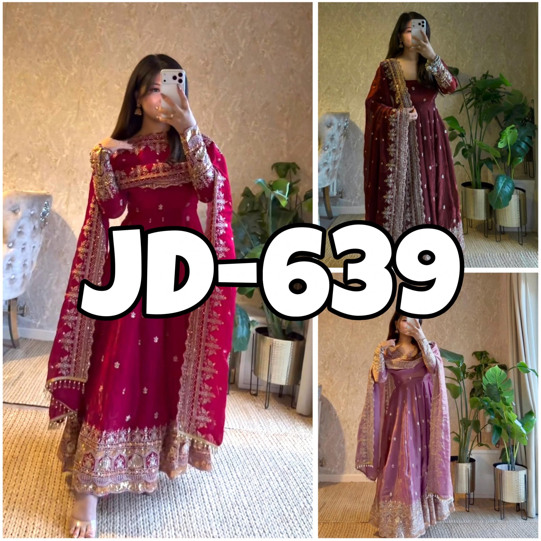 JD-639 | Fandy Satin Silk Designer Anarkali Collection