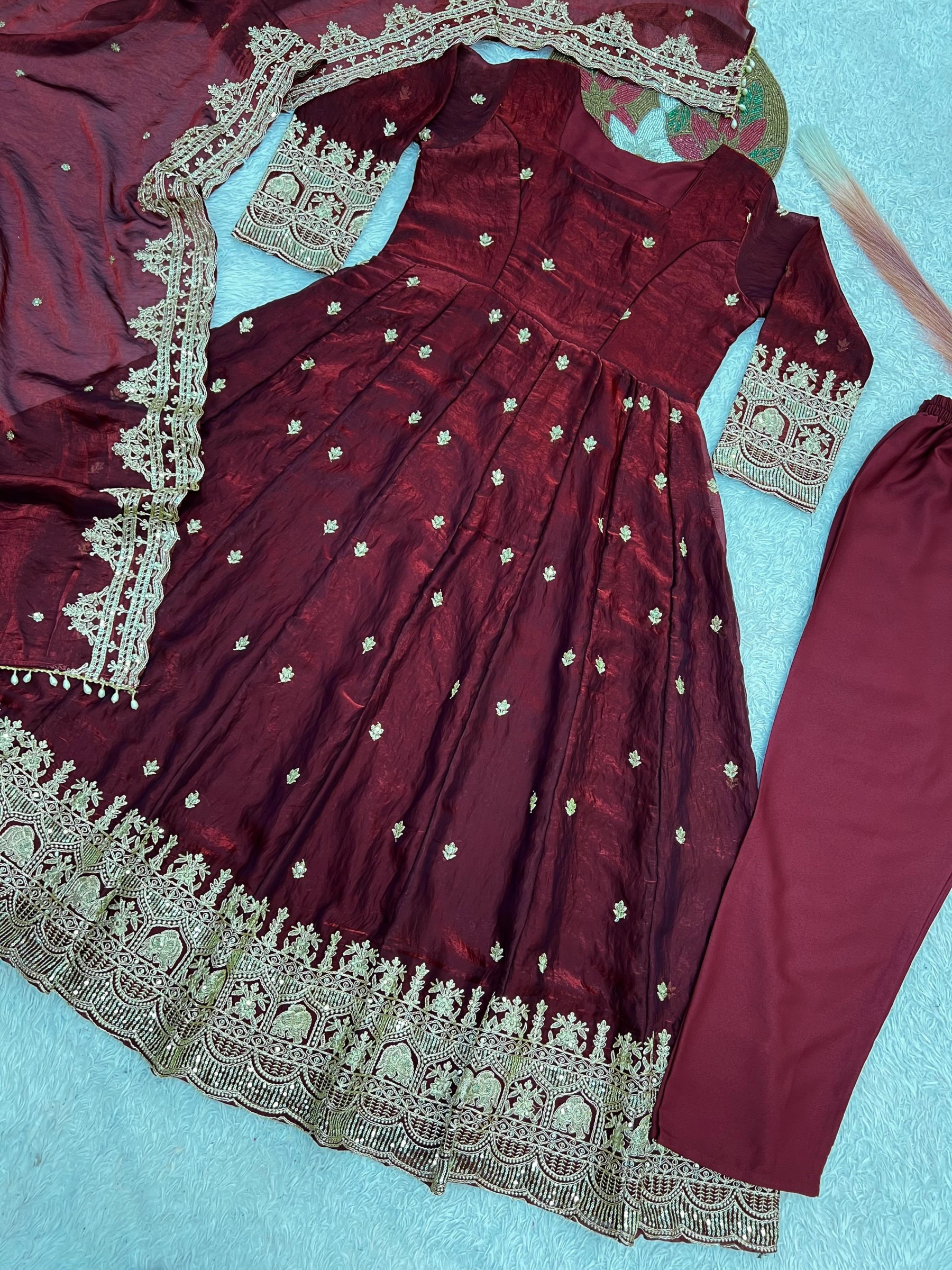 JD-639 | Fandy Satin Silk Designer Anarkali Collection