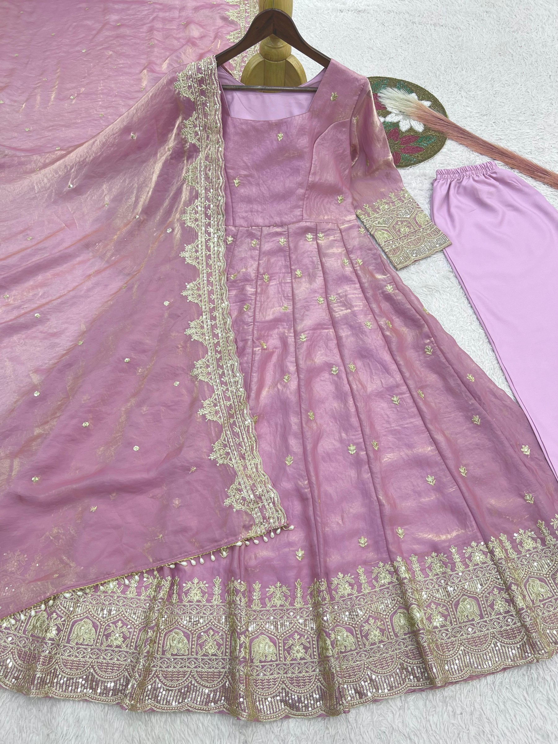 JD-639 | Fandy Satin Silk Designer Anarkali Collection