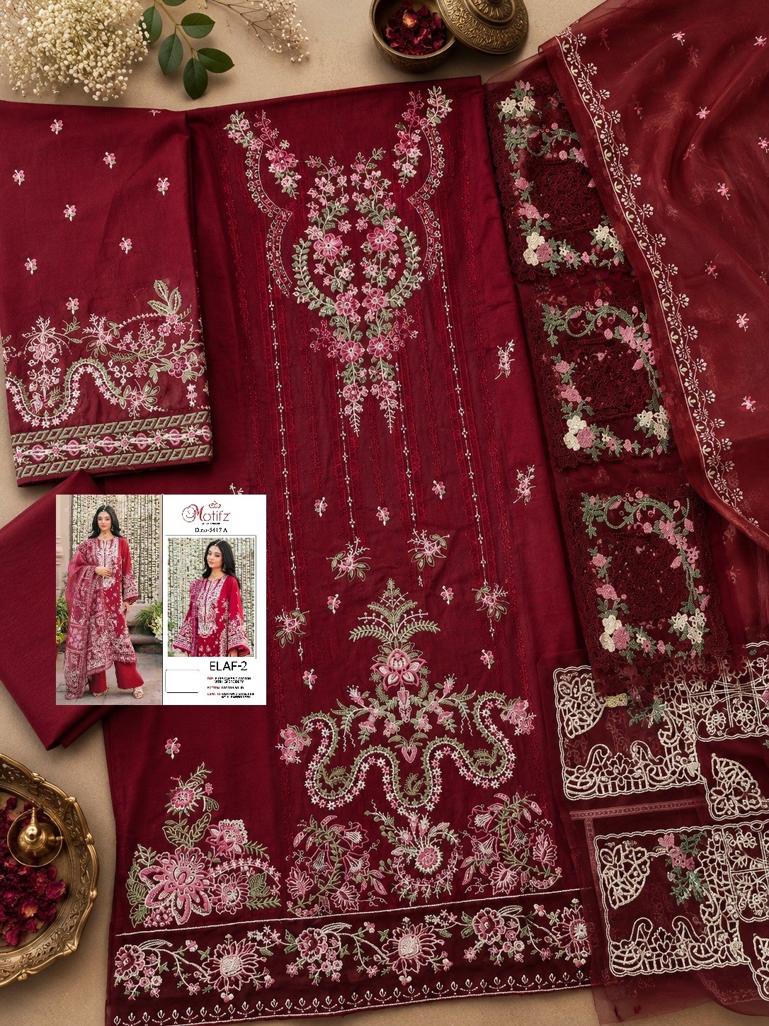 ELAF-2 | Pure Cambric Cotton Designer Suit Collection