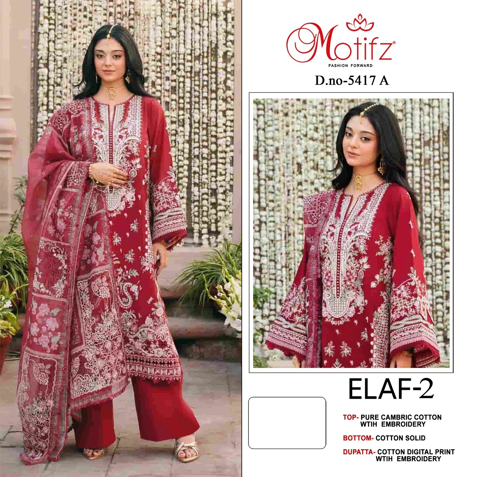 ELAF-2 | Pure Cambric Cotton Designer Suit Collection