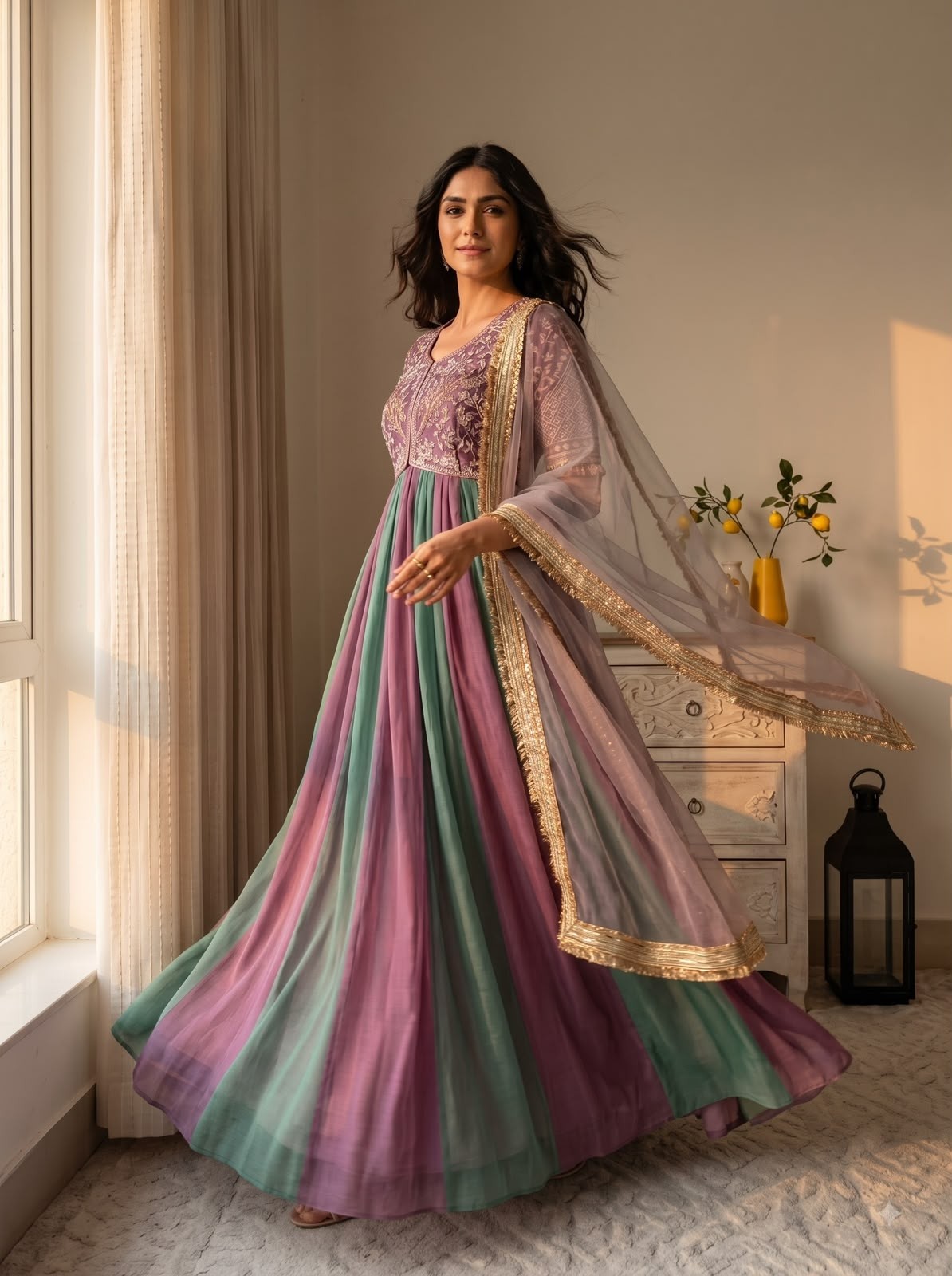 AD247 | Pure NC Moss Silk Designer Gown Collection