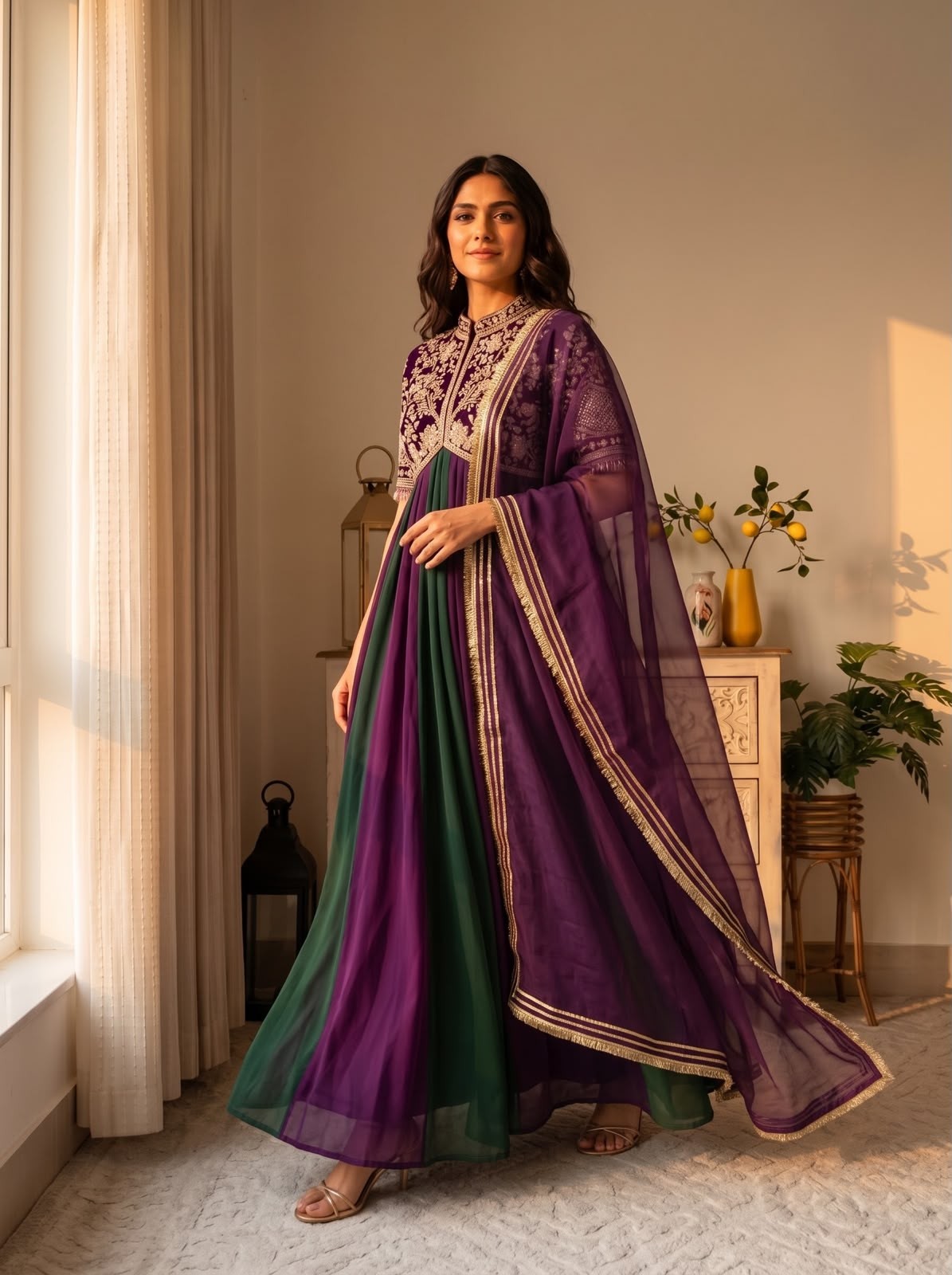 AD247 | Pure NC Moss Silk Designer Gown Collection