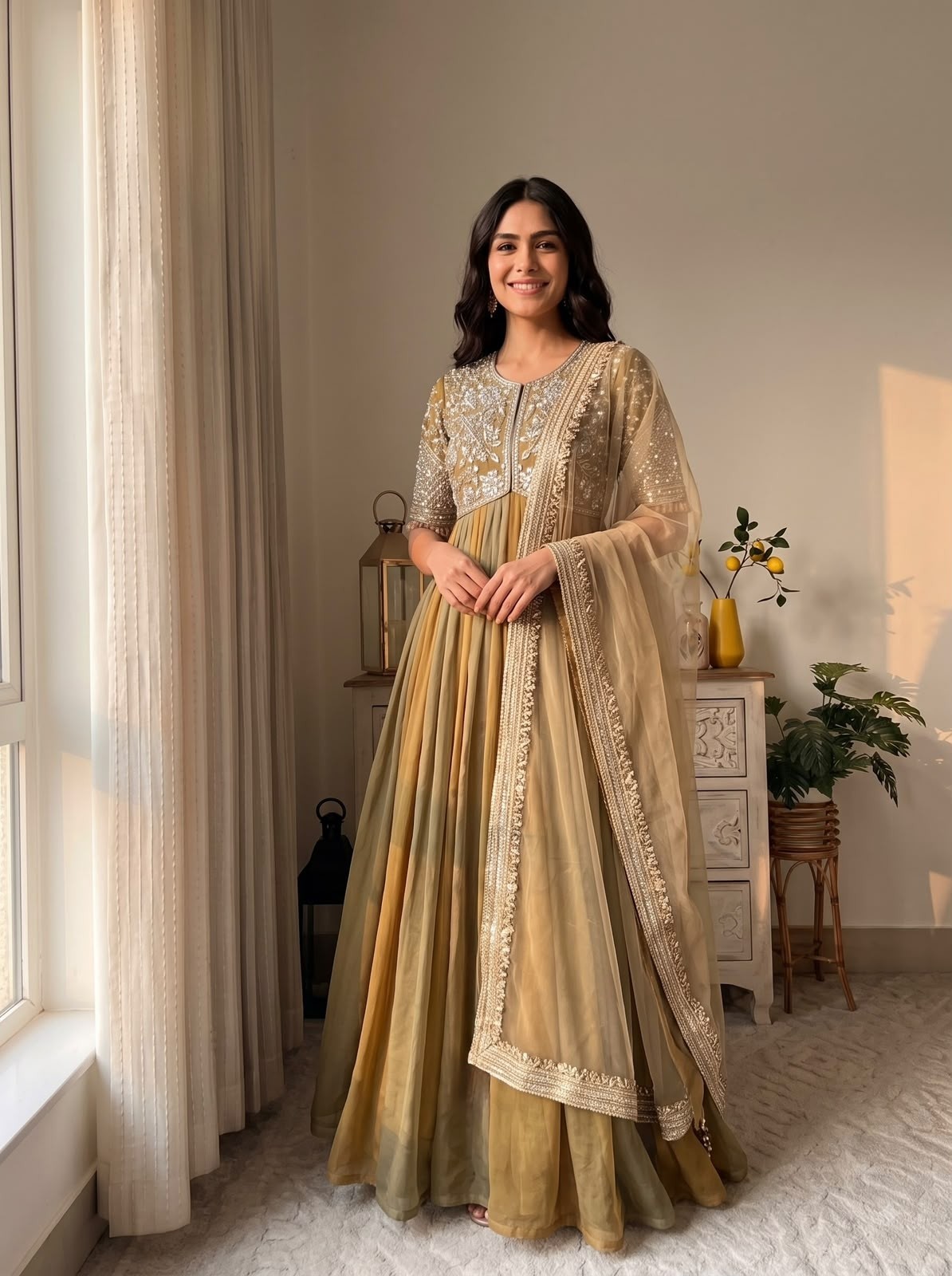 AD247 | Pure NC Moss Silk Designer Gown Collection