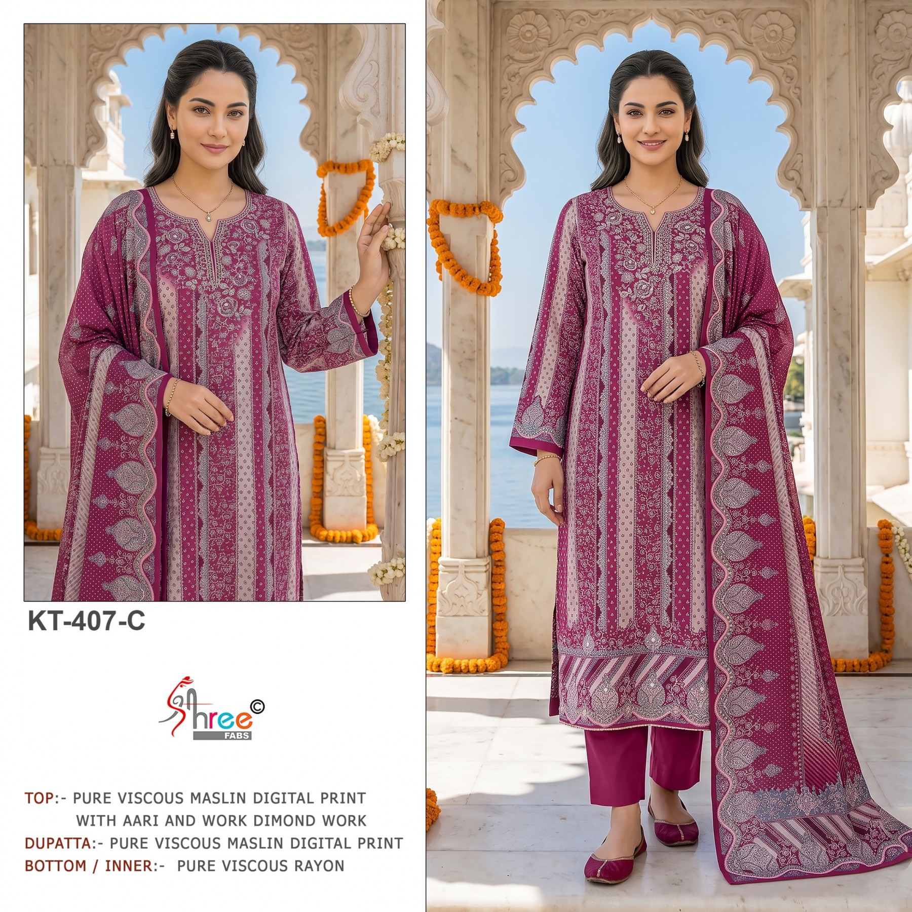 KT-407 | Pure Viscose Maslin Designer Collection