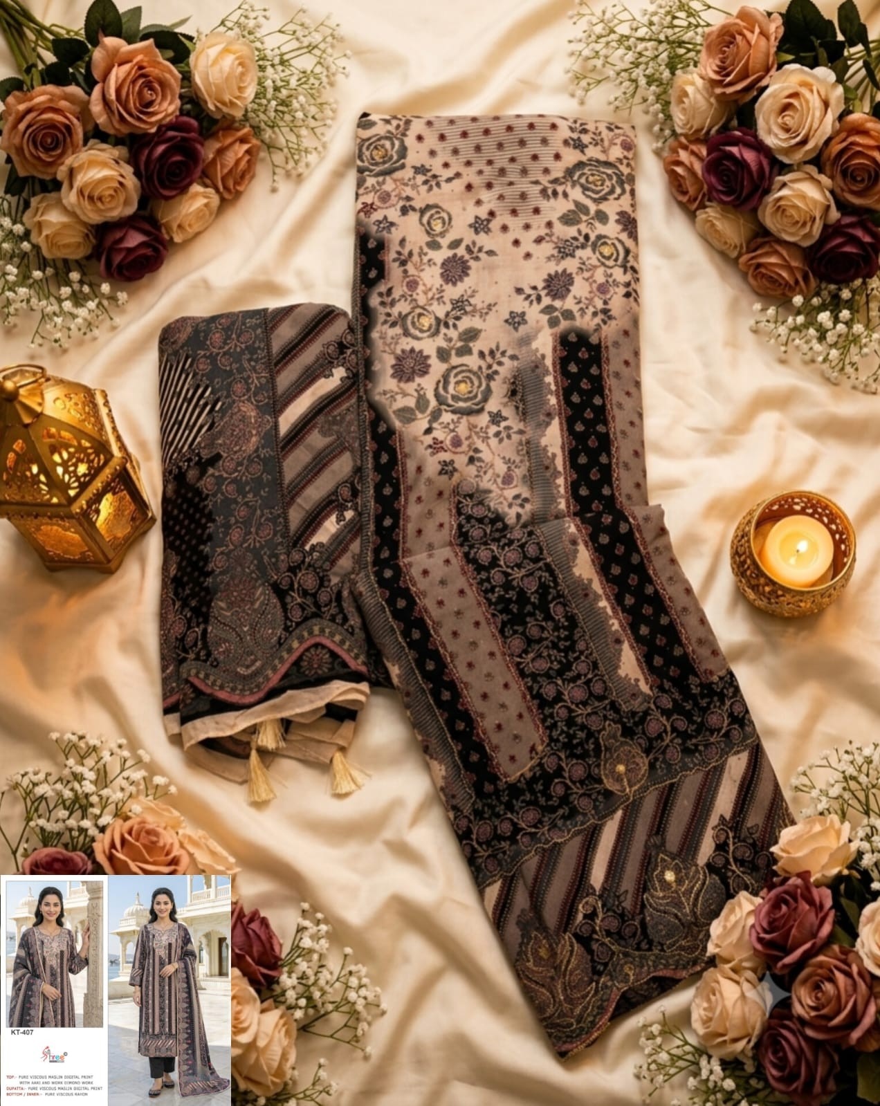 KT-407 | Pure Viscose Maslin Designer Collection