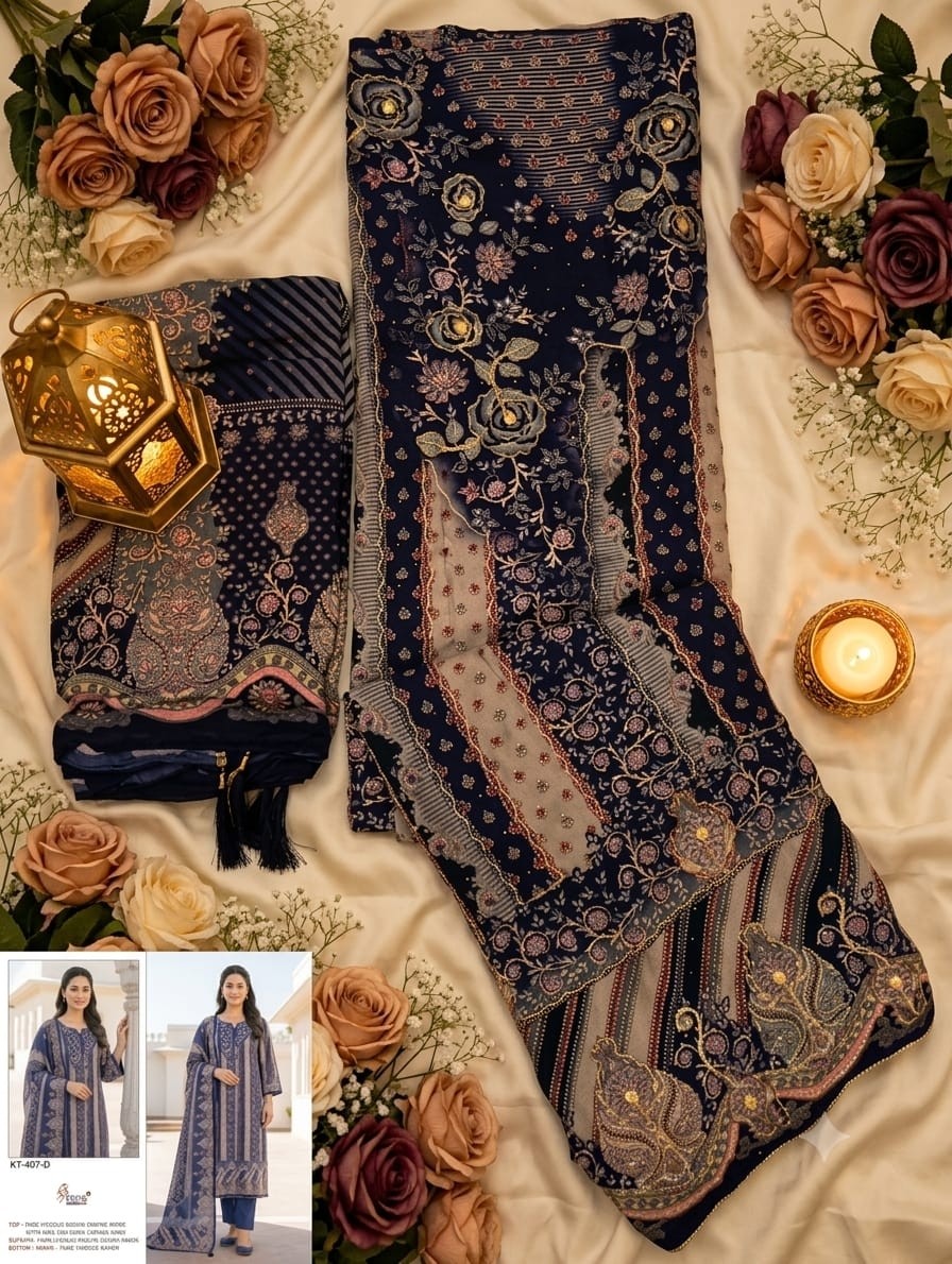 KT-407 | Pure Viscose Maslin Designer Collection