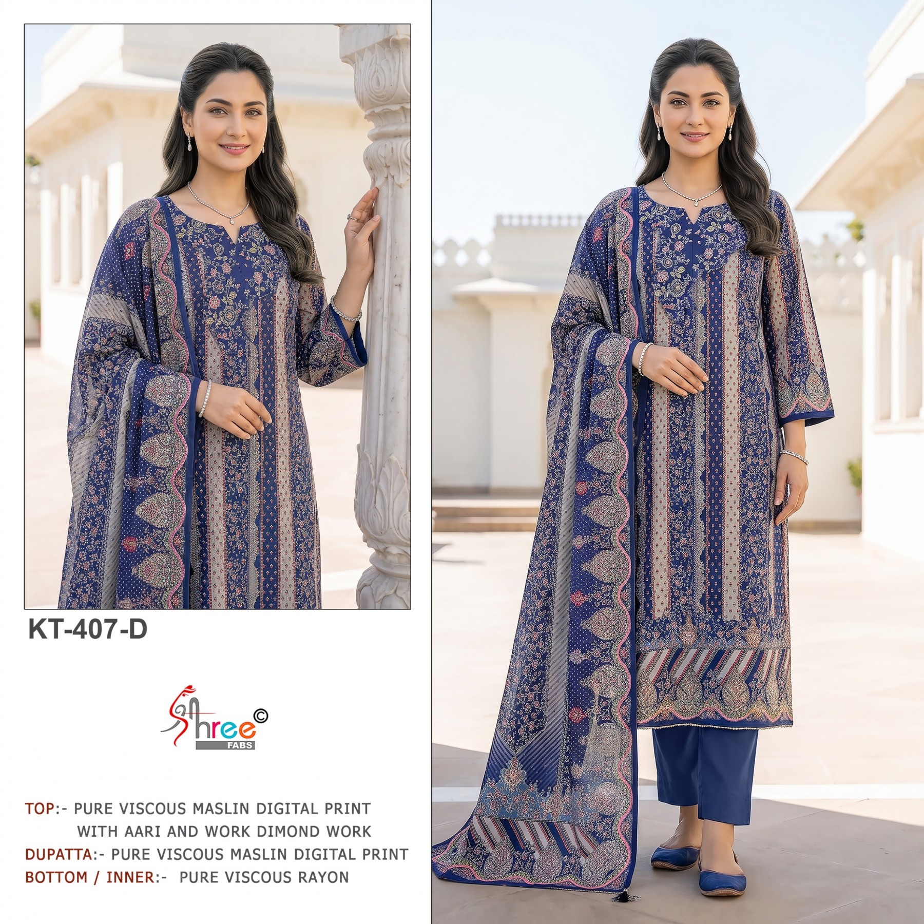 KT-407 | Pure Viscose Maslin Designer Collection