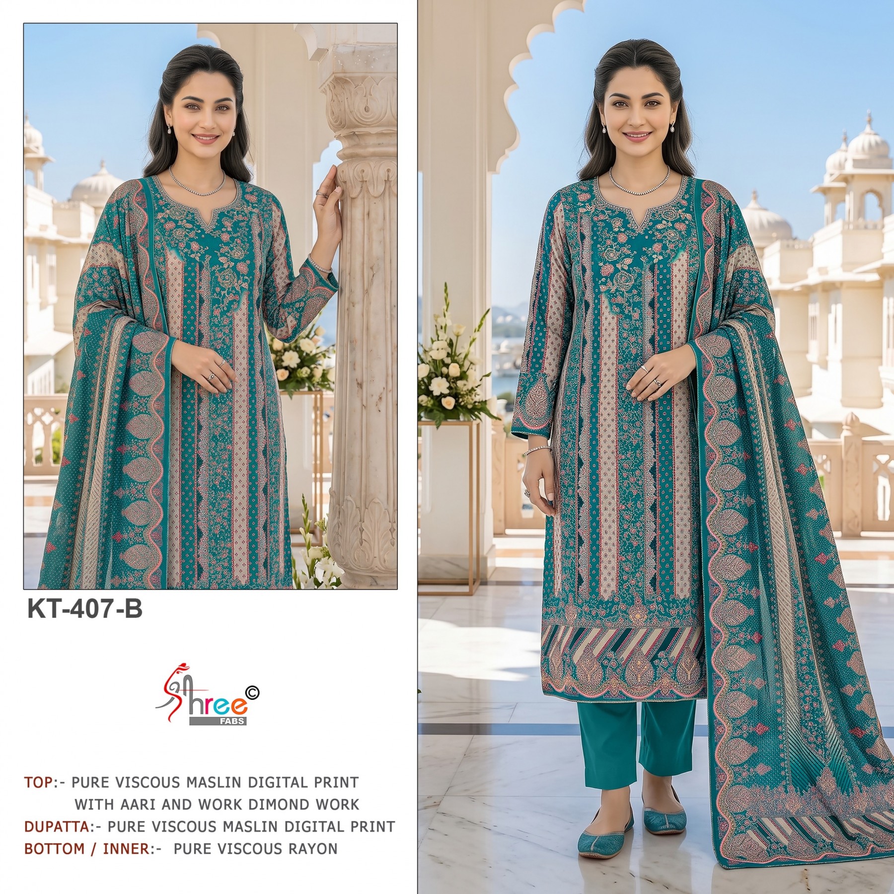 KT-407 | Pure Viscose Maslin Designer Collection