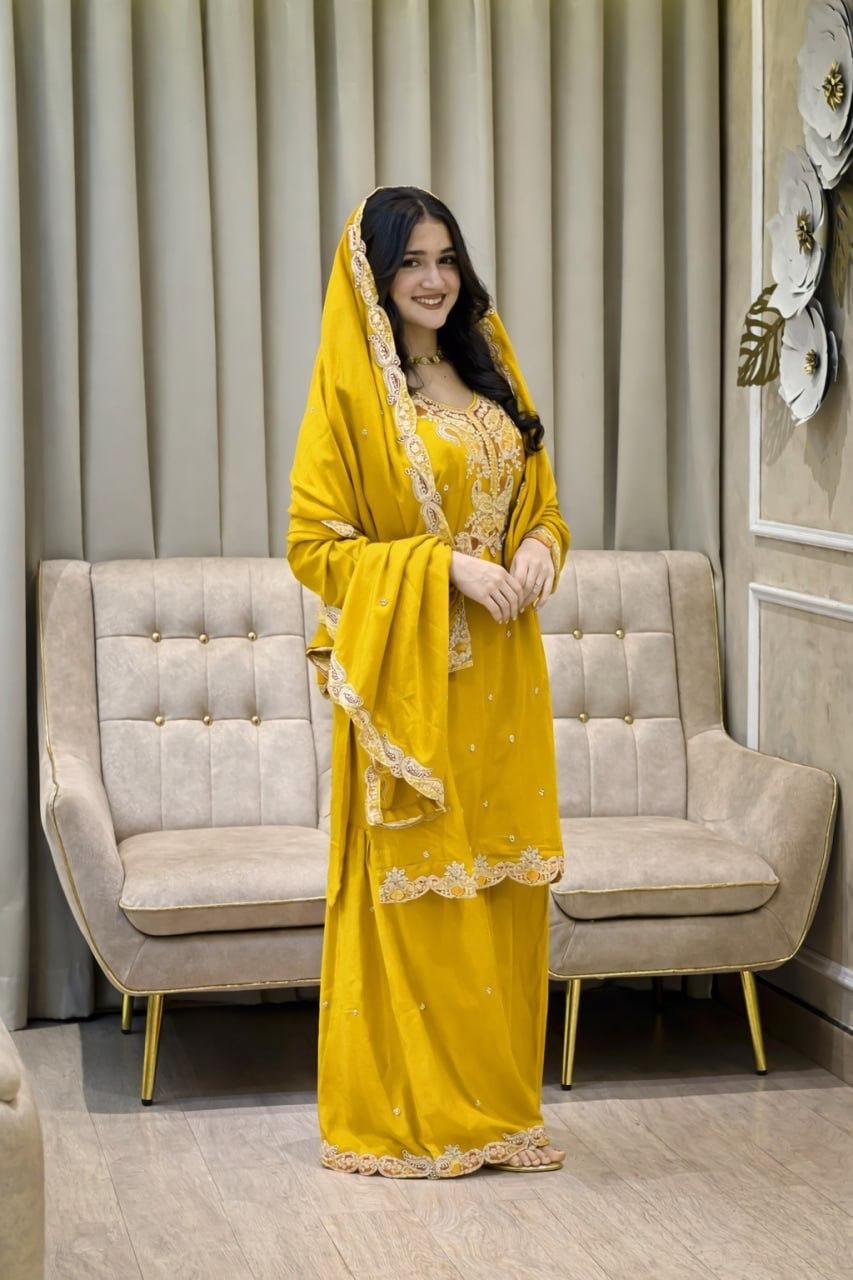 ASTHA COLLECTION | AC7097 Chinon Silk Designer Sharara Collection