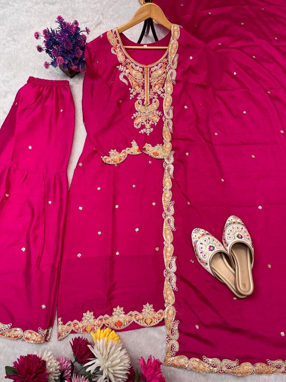 ASTHA COLLECTION | AC7097 Chinon Silk Designer Sharara Collection