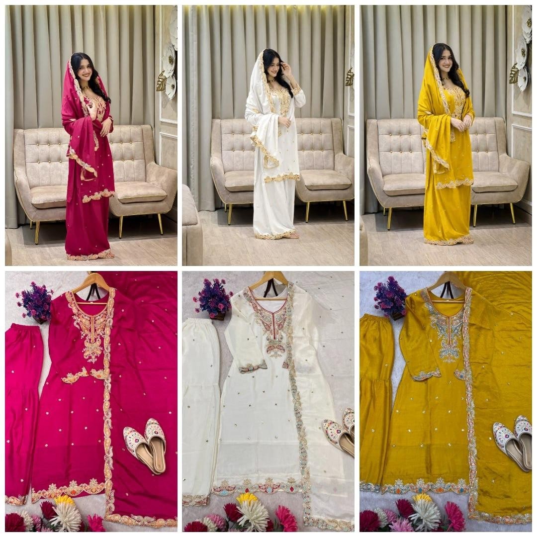 ASTHA COLLECTION | AC7097 Chinon Silk Designer Sharara Collection