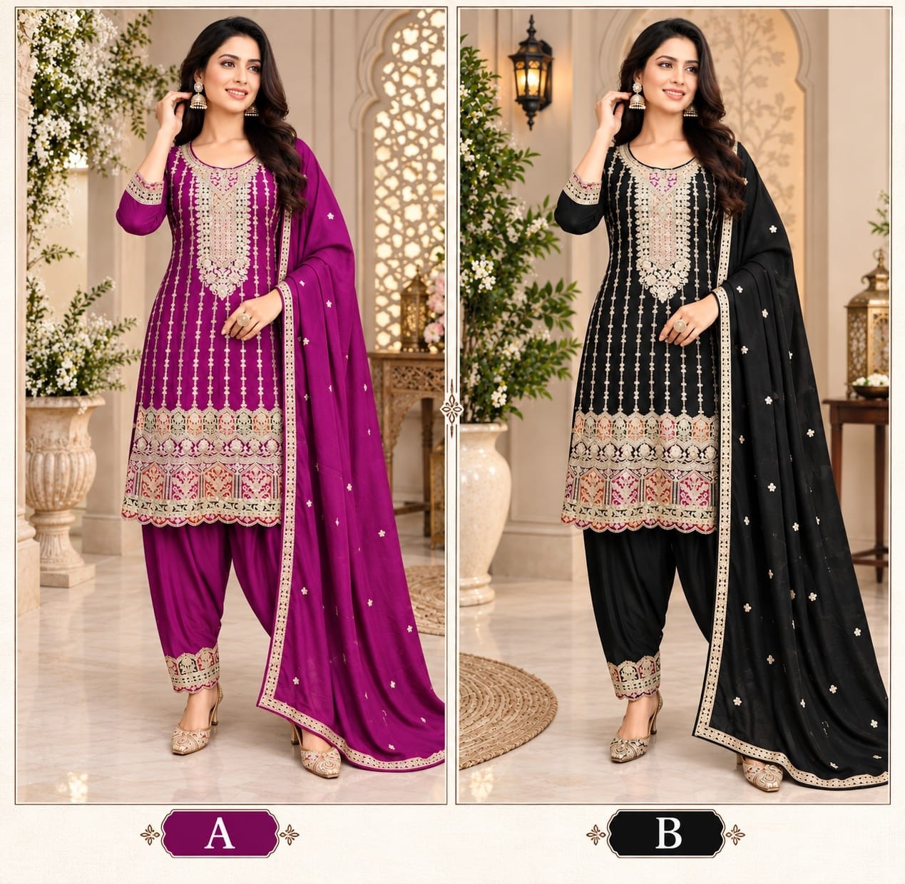 Heavy Chinon Festive Sequence & Coding Embroidery Collection