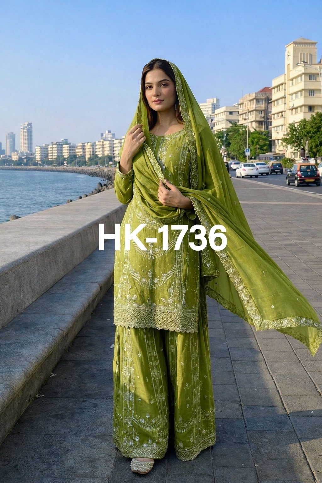 HK-1736 | Pure Jarman Chinon Silk Pakistani Collection