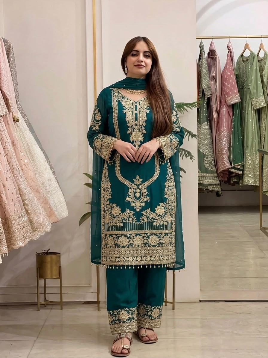 NSR-910 | Faux Georgette Heavy Embroidery Designer Collection