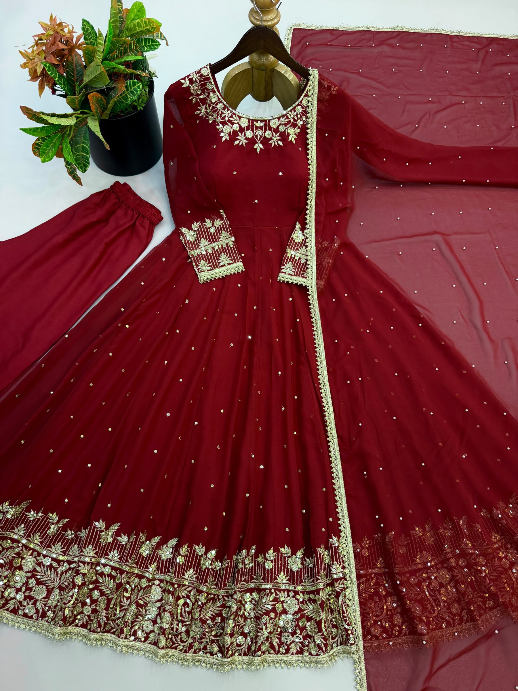 SR-1719 | Heavy Faux Georgette Designer Gown Collection