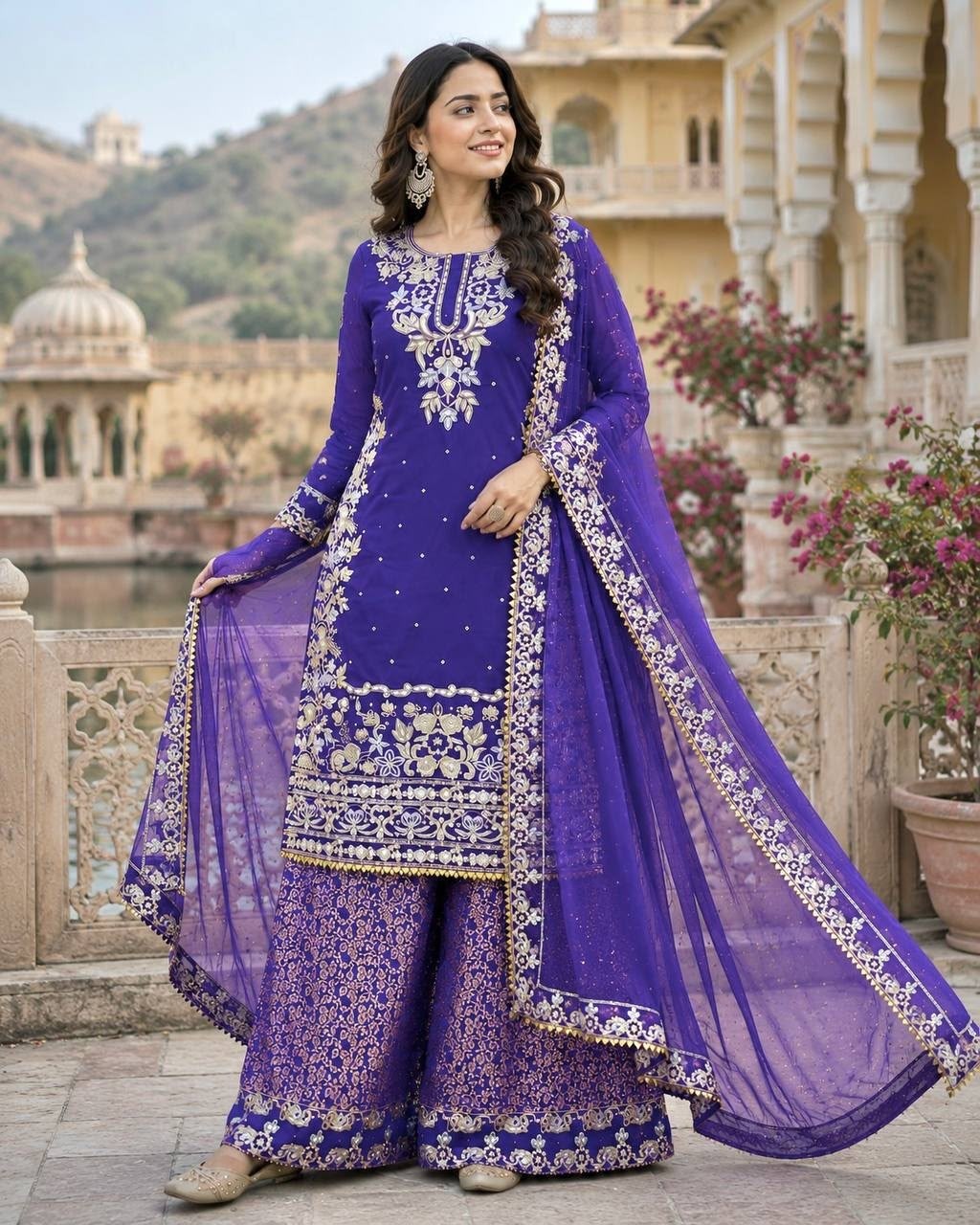 DHK-1397 | Heavy Roman Cotton Designer Palazzo Collection