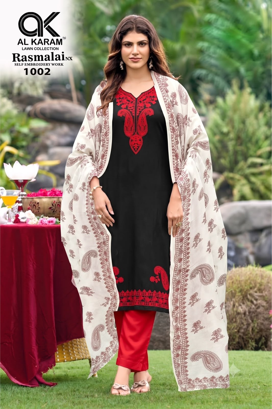 AL KARAM | RASMALAI NX | Rayon Self Embroidery Collection