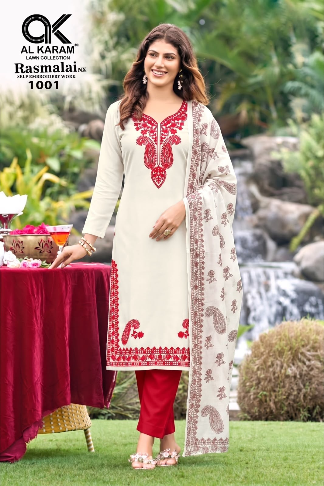 AL KARAM | RASMALAI NX | Rayon Self Embroidery Collection