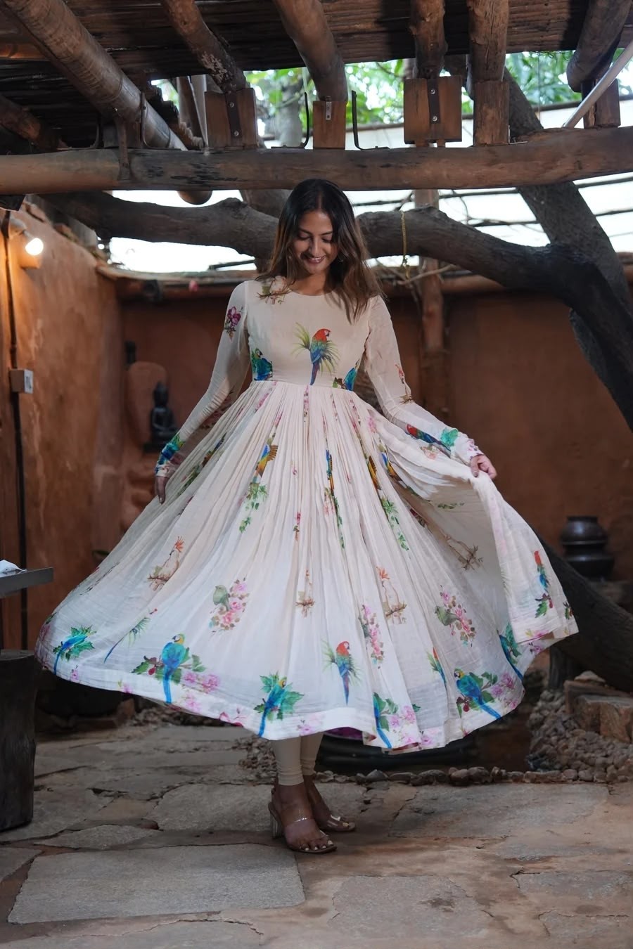 FD-820 | Witless Silk Digital Print Designer Gown Collection