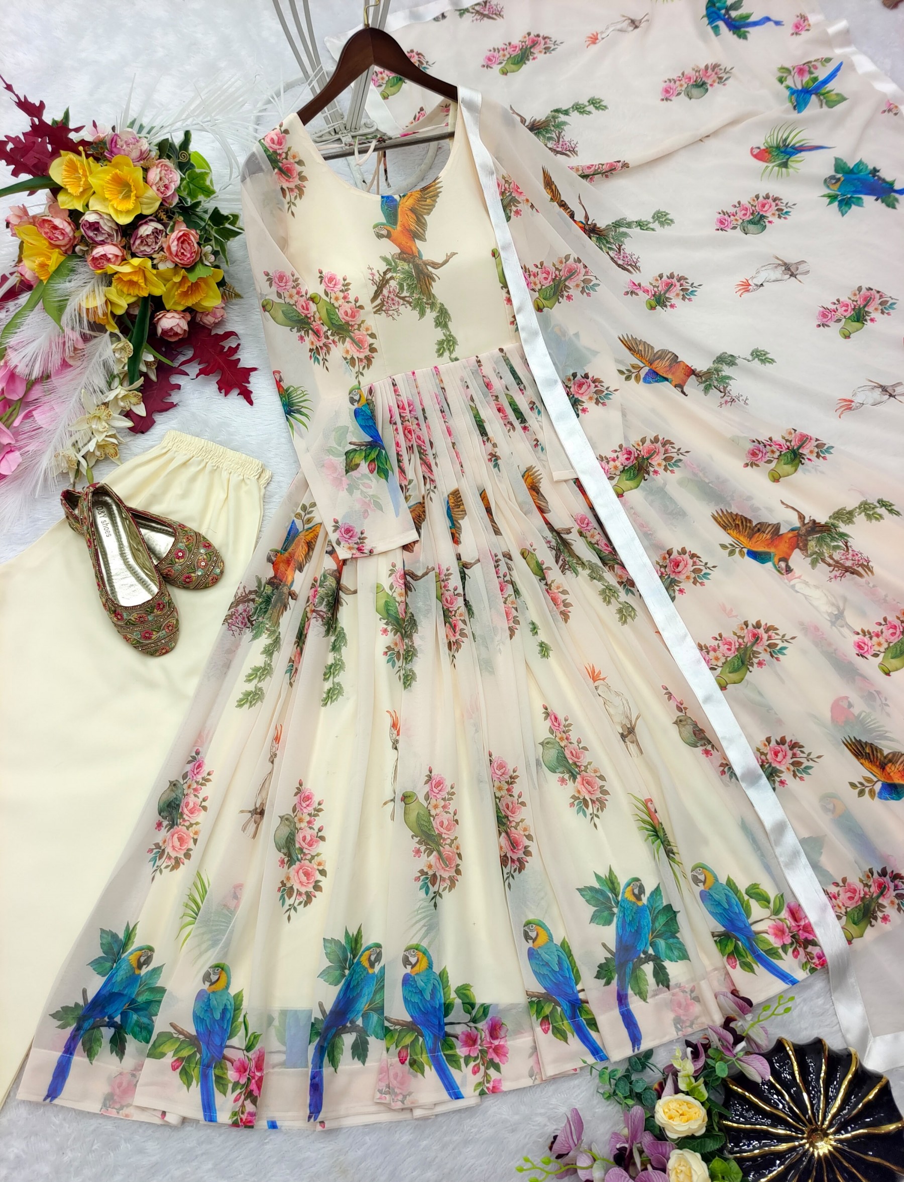 FD-820 | Witless Silk Digital Print Designer Gown Collection