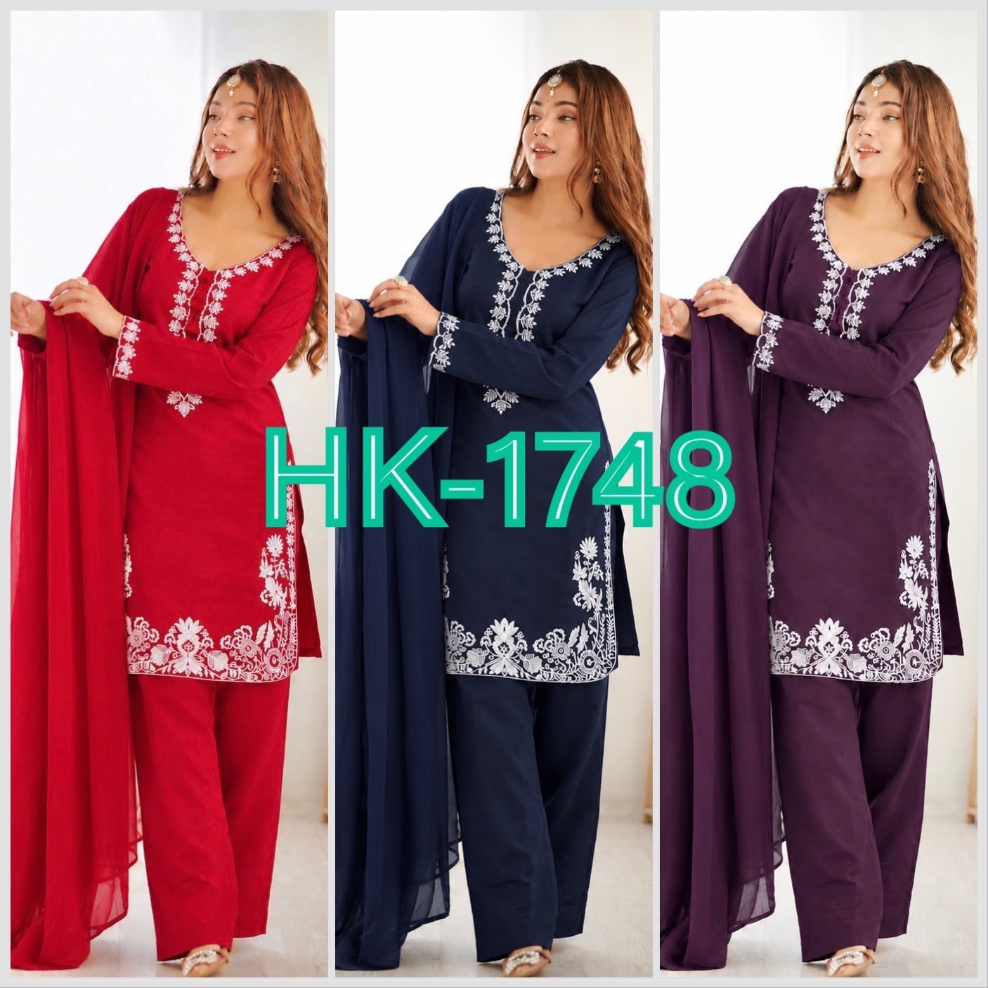 HK-1748 | Pure Roman Embroidered Designer Collection