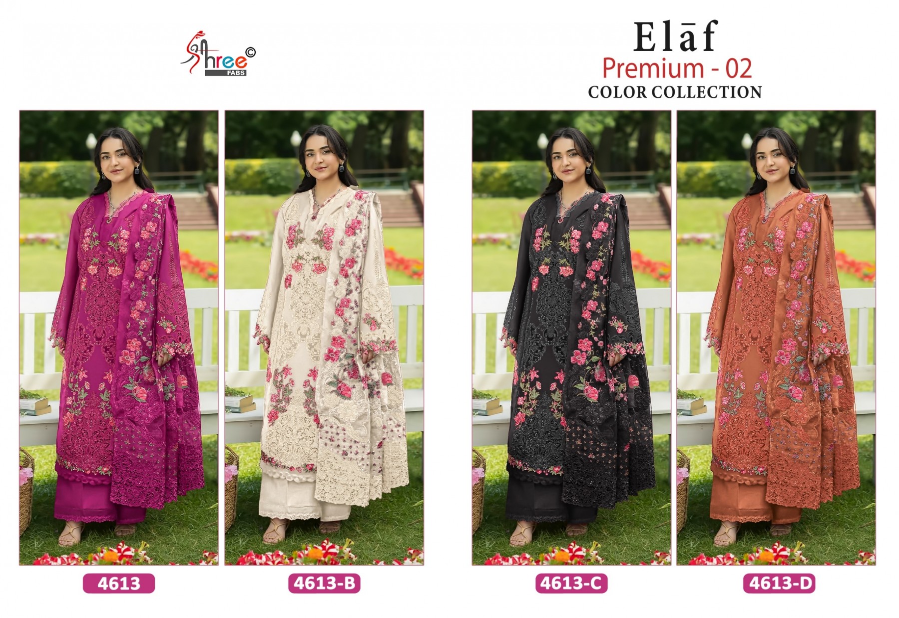 ELAF Premium Vol-2 | Design 4613 | Pure Cotton Embroidered Collection