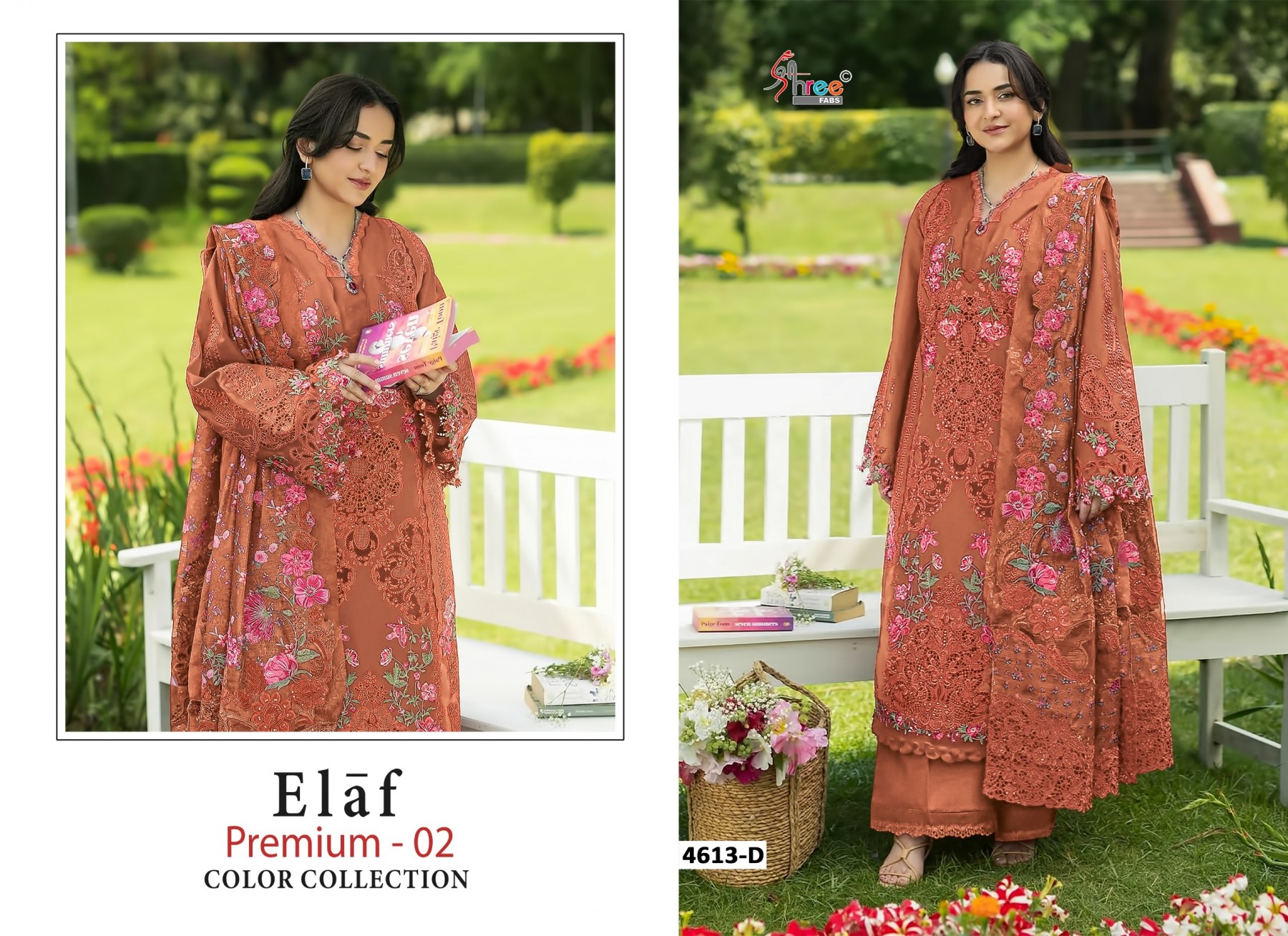ELAF Premium Vol-2 | Design 4613 | Pure Cotton Embroidered Collection