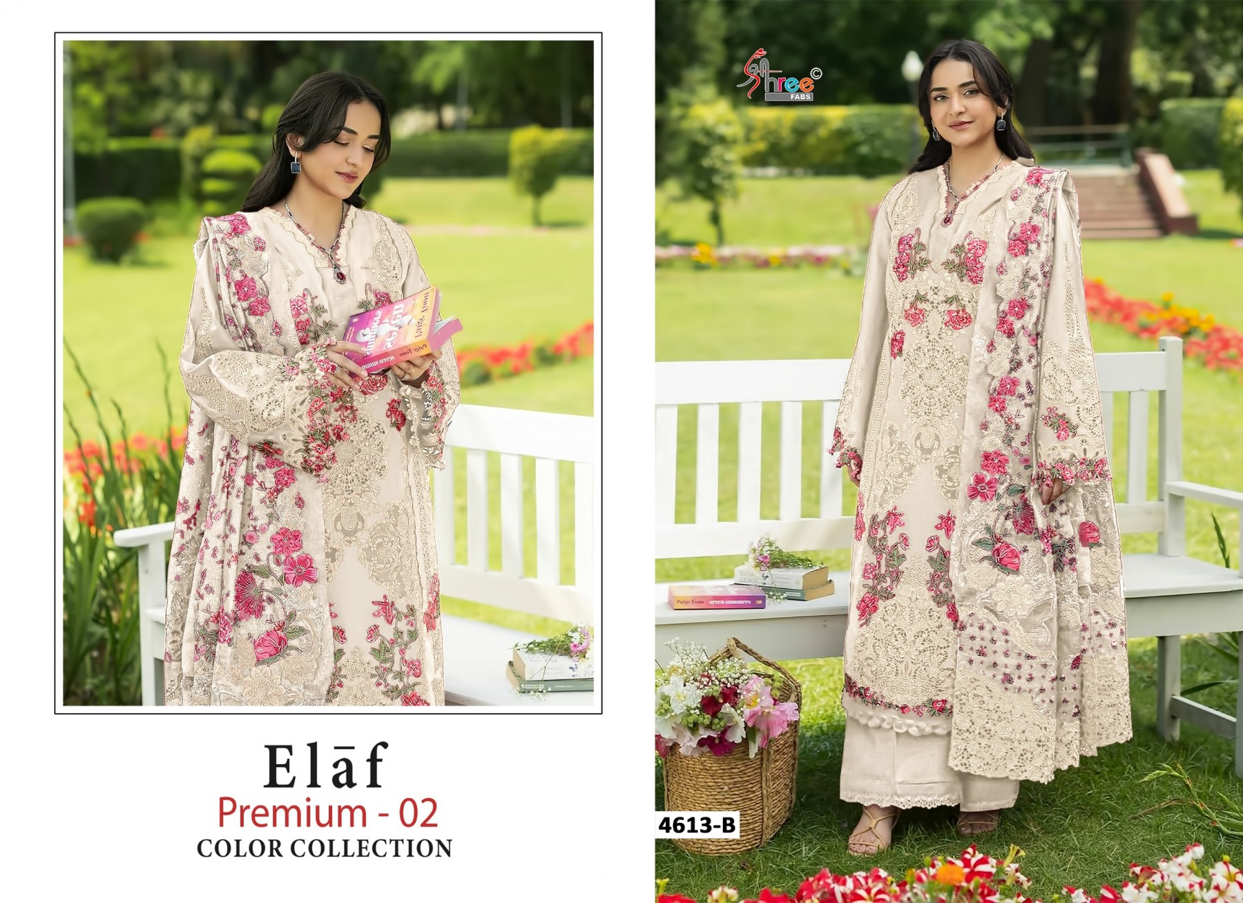 ELAF Premium Vol-2 | Design 4613 | Pure Cotton Embroidered Collection