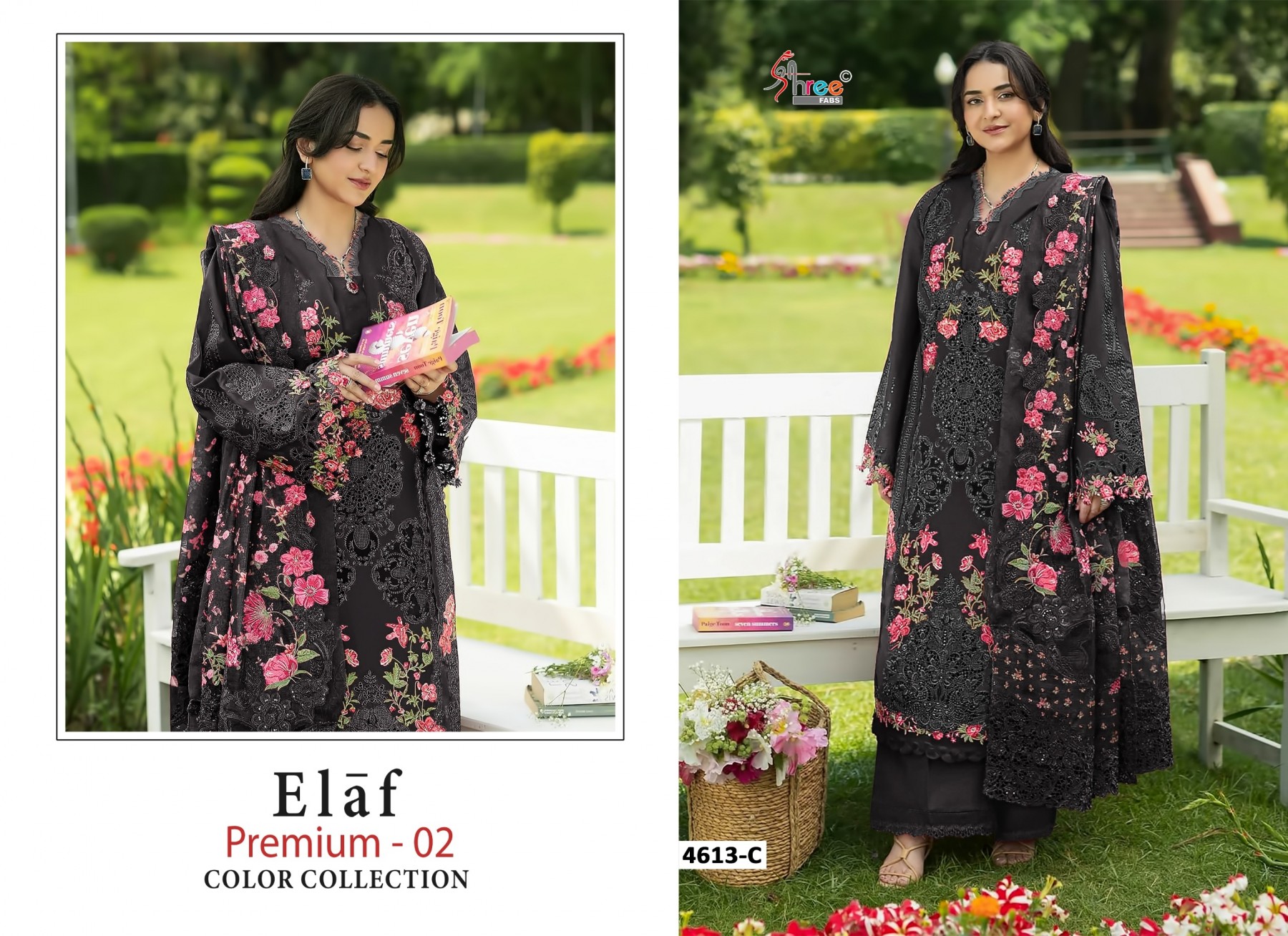 ELAF Premium Vol-2 | Design 4613 | Pure Cotton Embroidered Collection