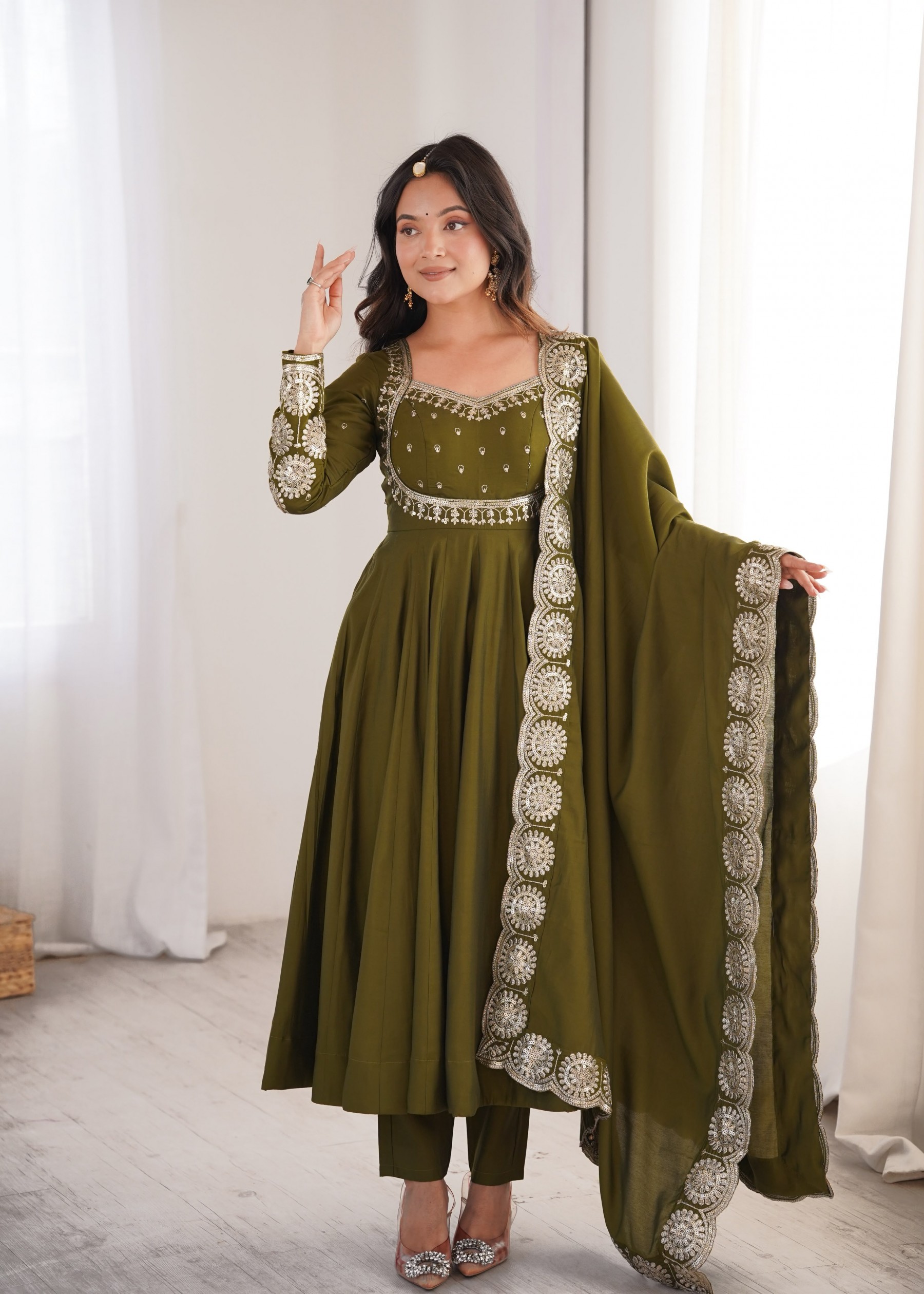ZF-5026 | Designer Embroidered Anarkali Set
