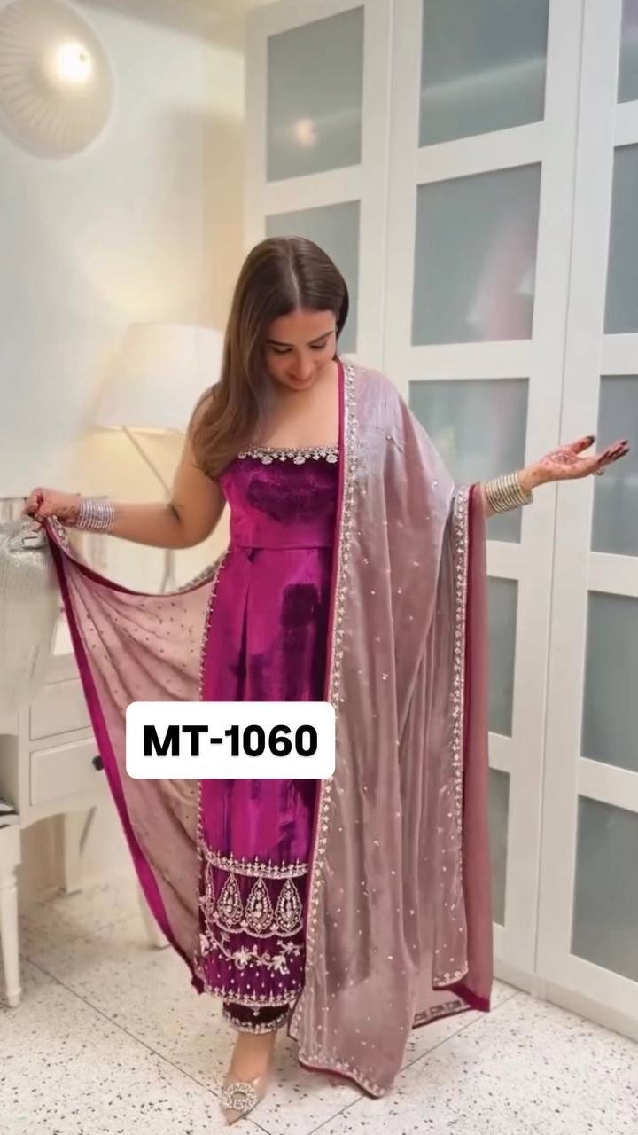 MT-1060 | Heavy Viscose Velvet Designer Party Wear Collection