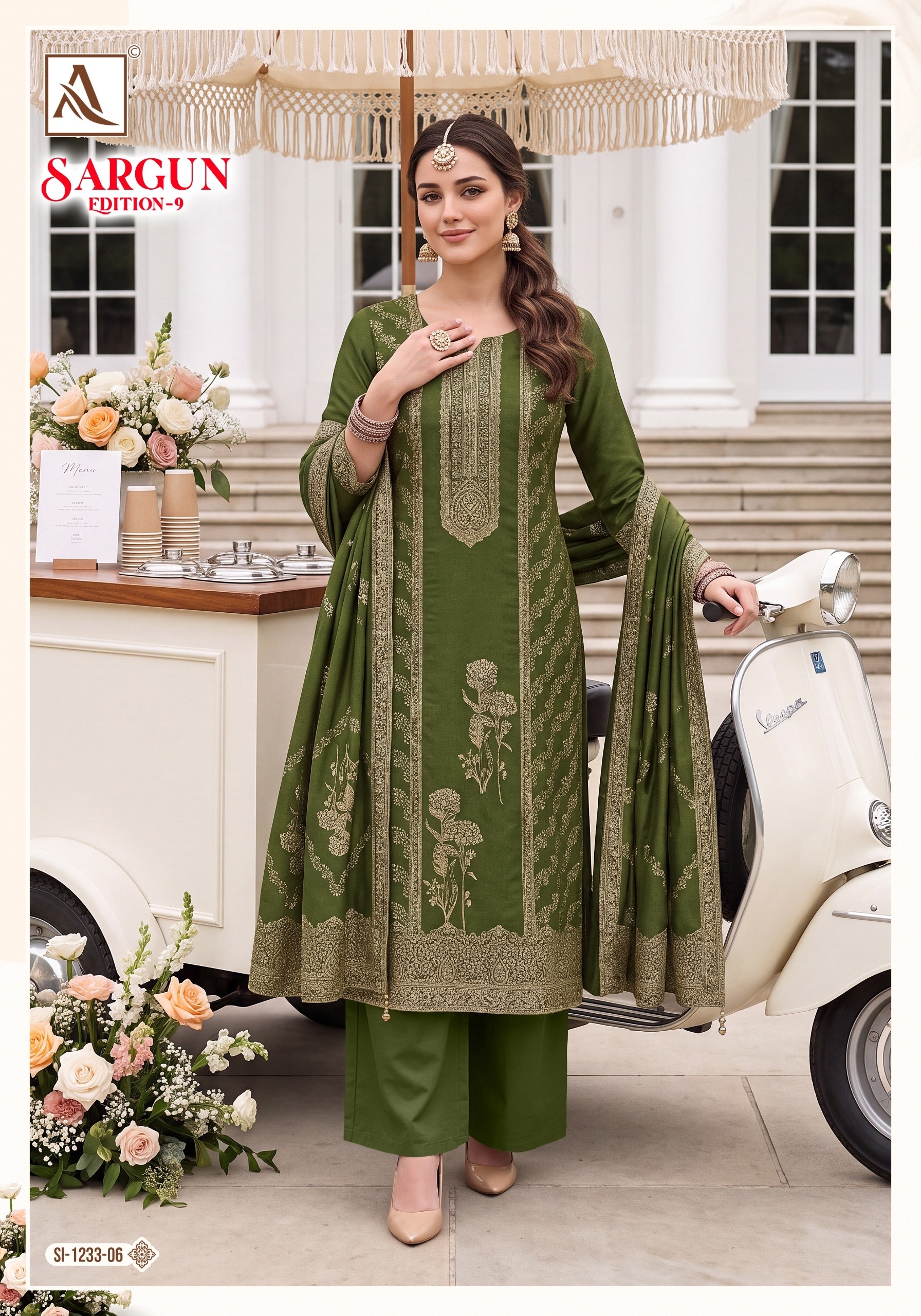 ALOK SUIT | SARGUN-9 | Viscose Maslin Jacquard Designer Collection