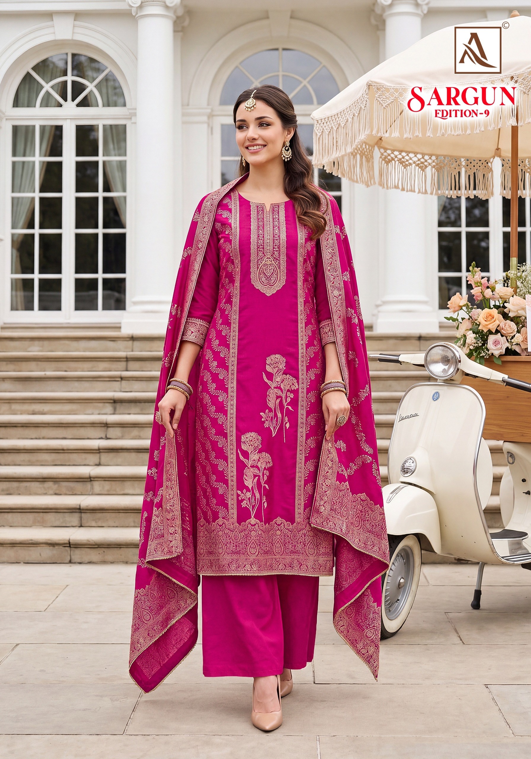 ALOK SUIT | SARGUN-9 | Viscose Maslin Jacquard Designer Collection