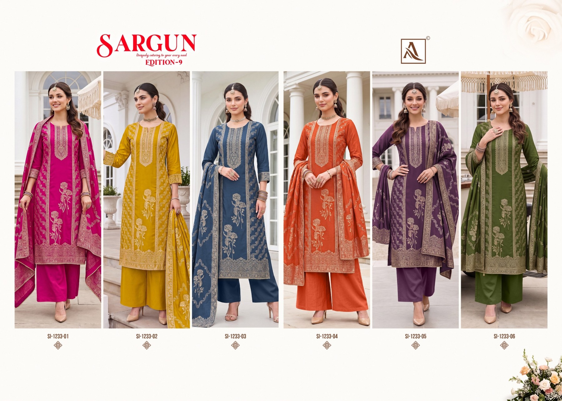 ALOK SUIT | SARGUN-9 | Viscose Maslin Jacquard Designer Collection