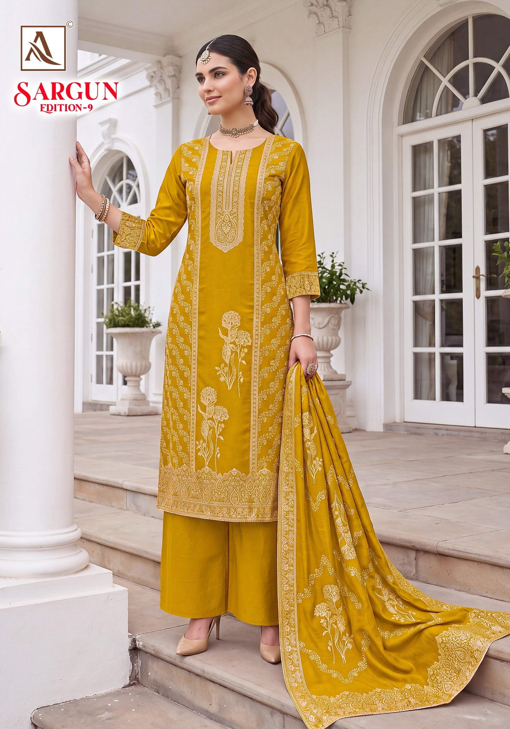 ALOK SUIT | SARGUN-9 | Viscose Maslin Jacquard Designer Collection