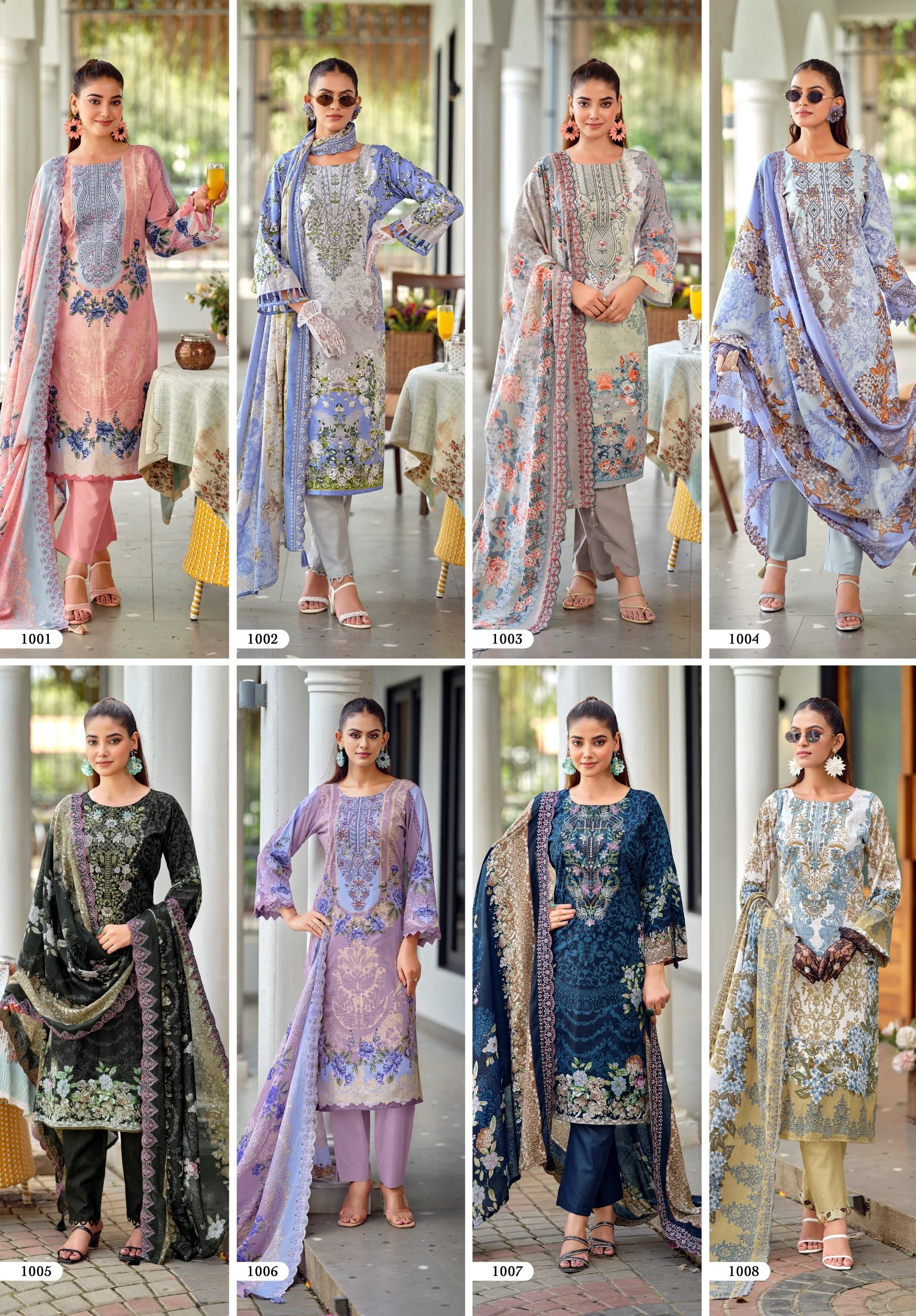 Shop RIAZ ARTS BIN SAEED PREMIUM Lawn Cotton Pakistani Suit with designer neck heavy embroidery, Cotton Dyed bottom, embroidered Pure Cotton Mal Dupatta at ₹625/-.
