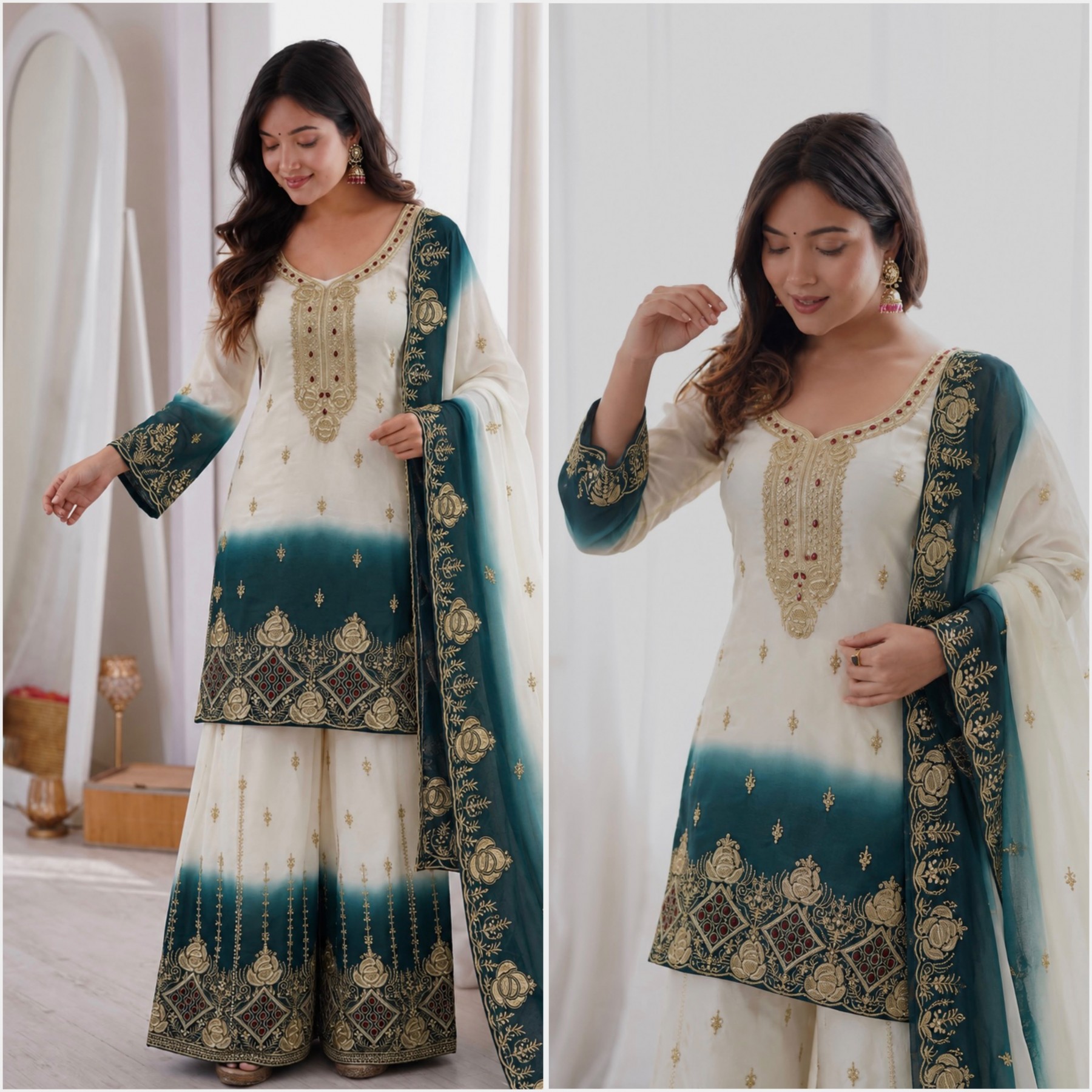 jd-658-dual-tone-pending-star-georgette-embroidered-palazzo-set