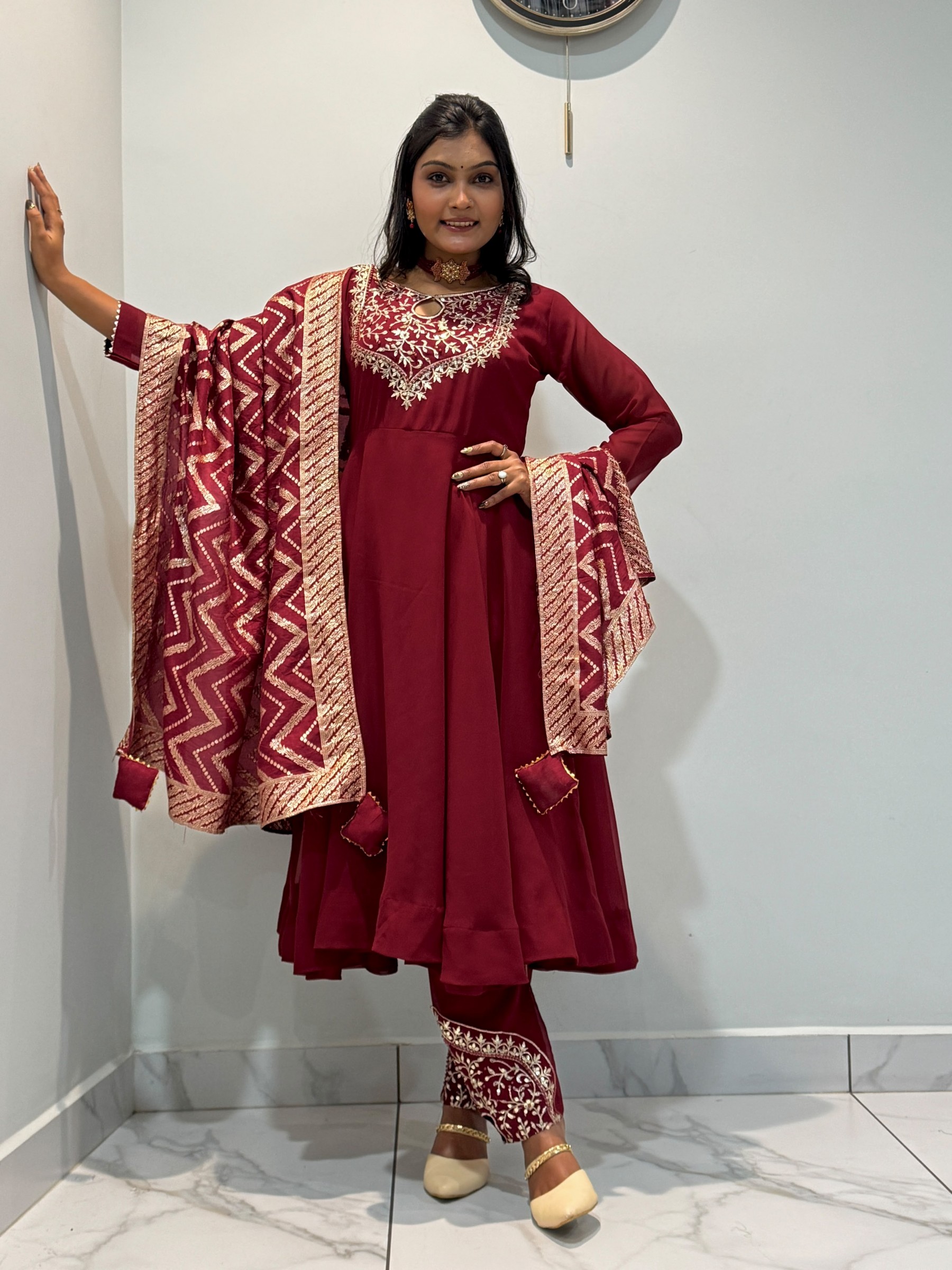 JL-1076 Heavy Roman Embroidered Anarkali Designer Collection