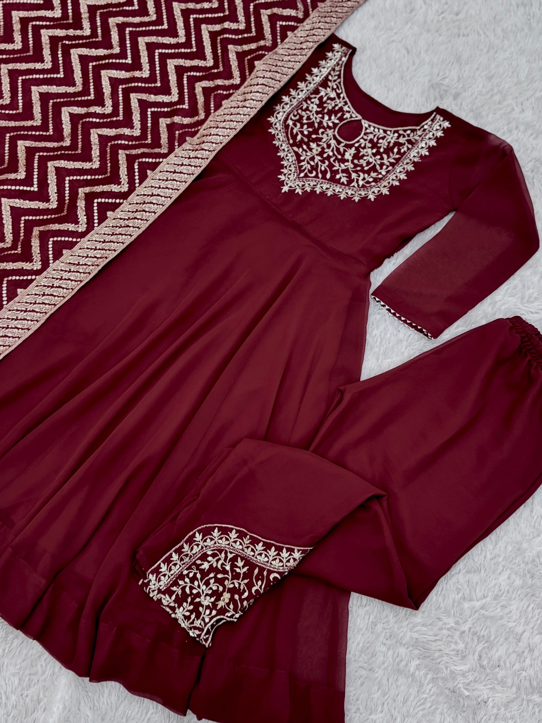 JL-1076 Heavy Roman Embroidered Anarkali Designer Collection
