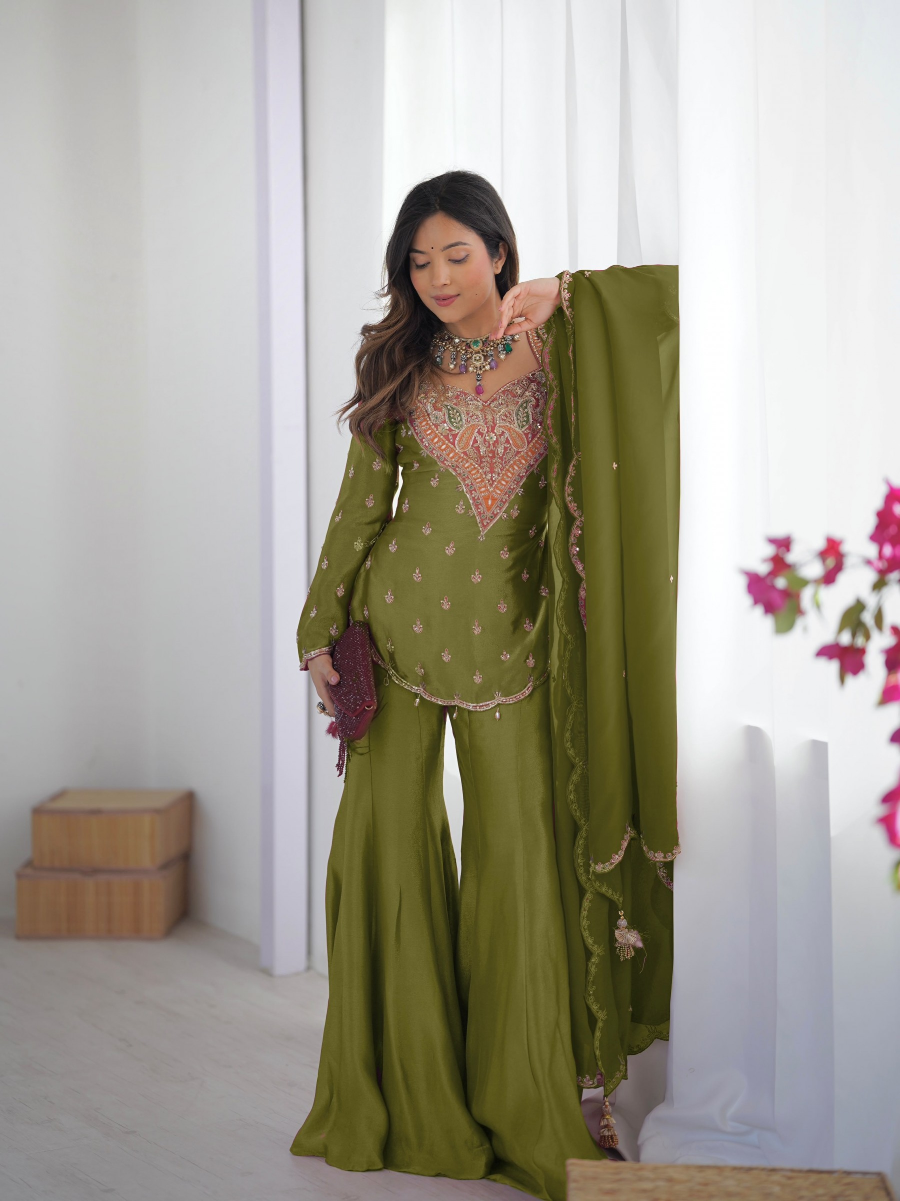 NSR-852 Heavy Simar Silk Embroidered Designer Collection