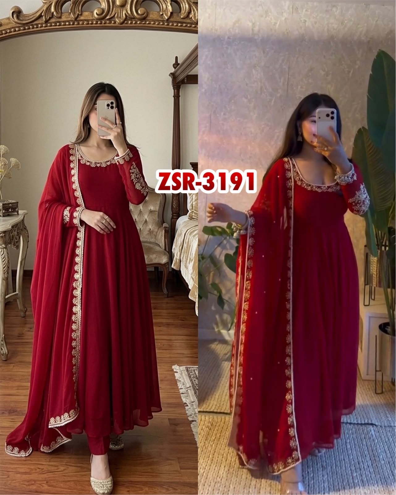 ZSR-3191 | Fox Georgette Embroidered Gown Collection