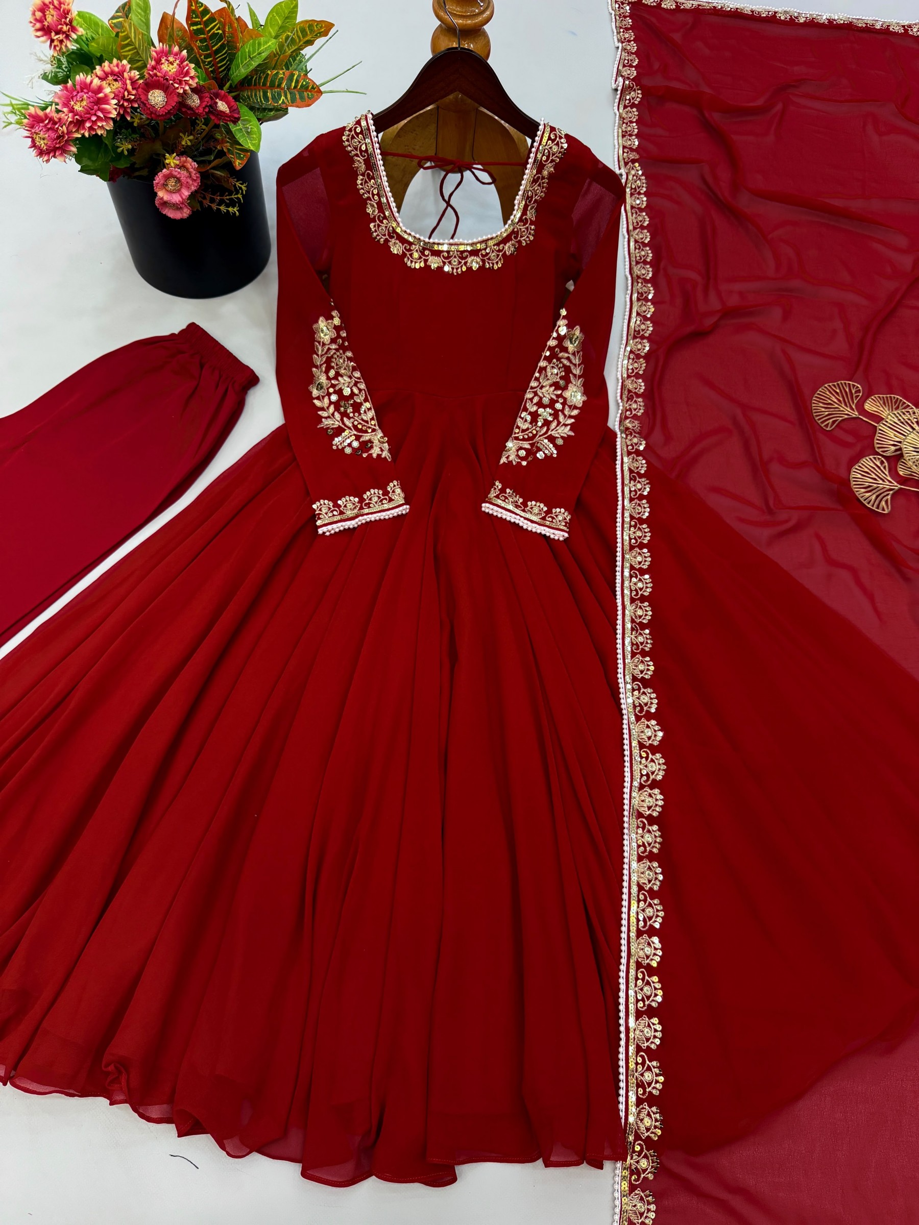 ZSR-3191 | Fox Georgette Embroidered Gown Collection