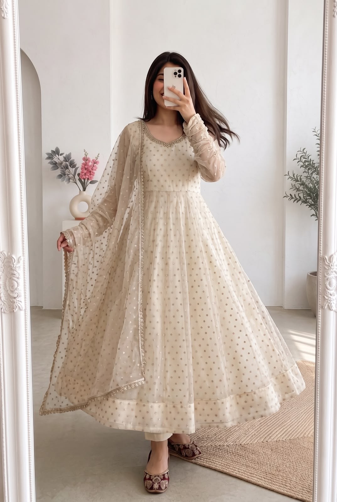 HD-736 | Heavy Moss Butti Silk Designer Gown Collection