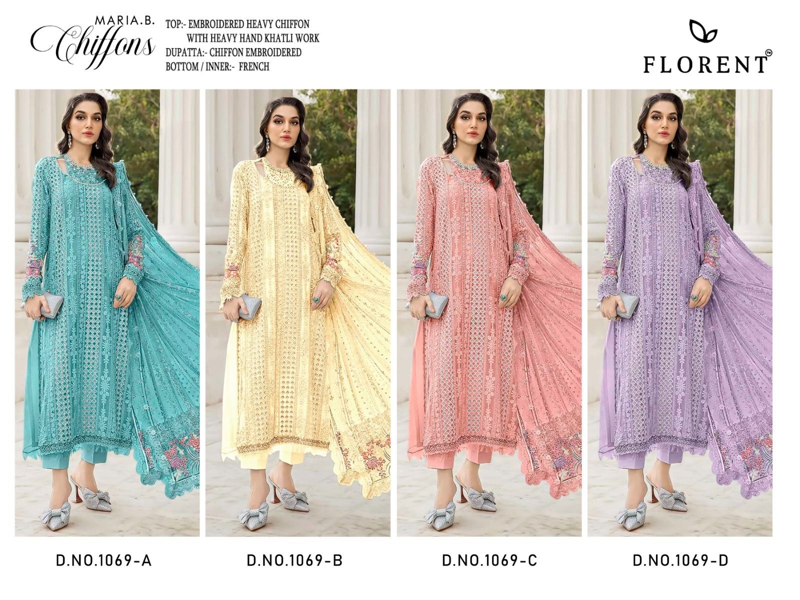 FLORENT HITS 1069 | Heavy Chiffon Hand Khatli Collection