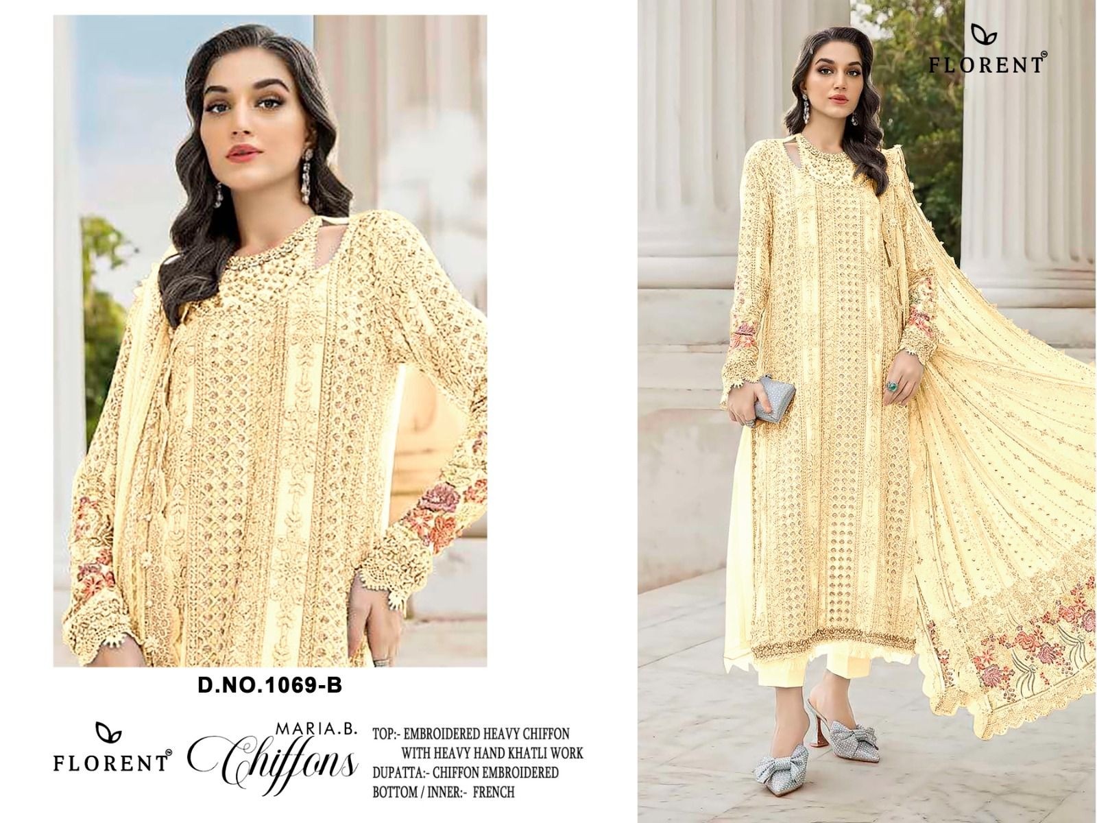 FLORENT HITS 1069 | Heavy Chiffon Hand Khatli Collection