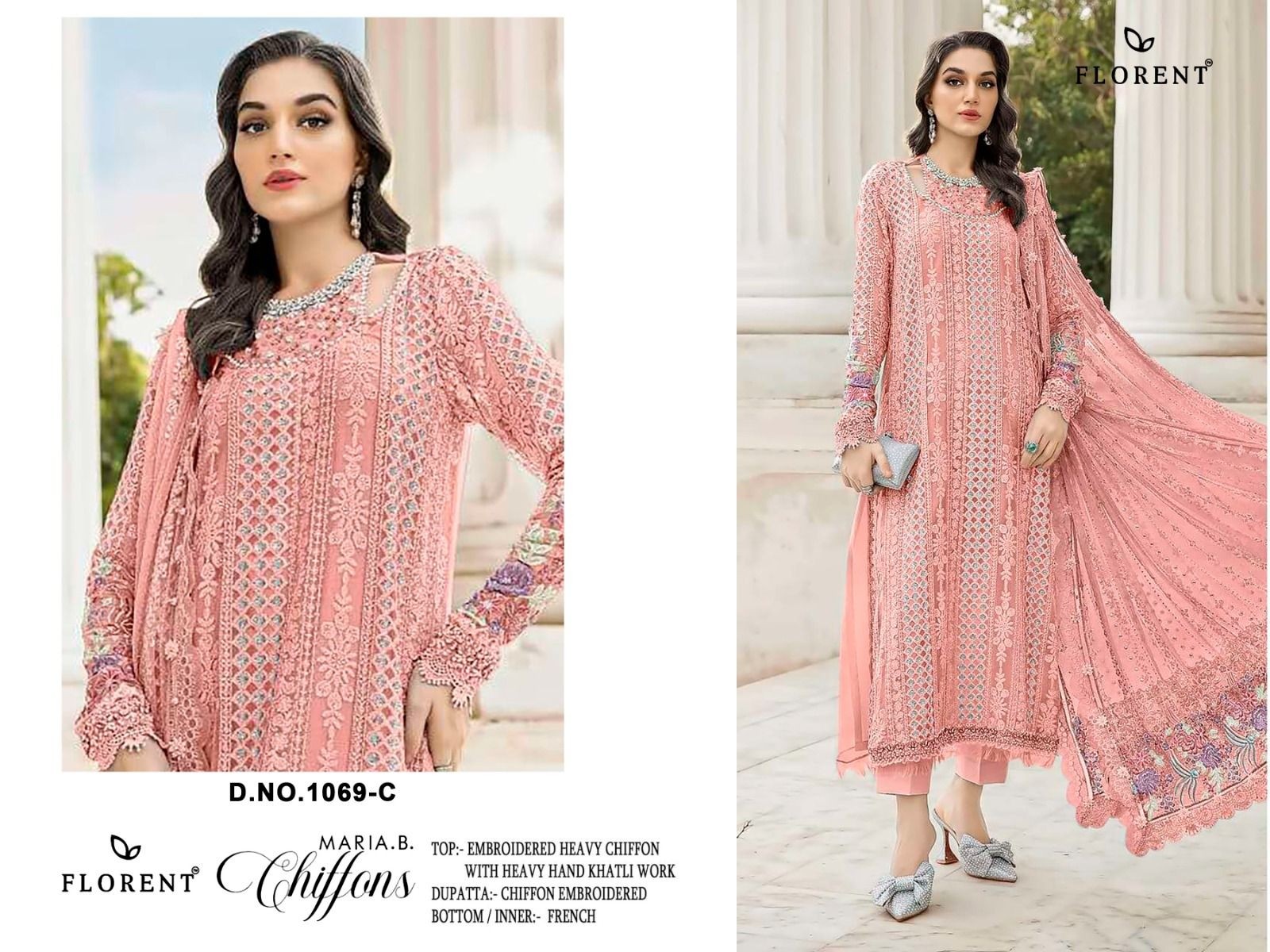 FLORENT HITS 1069 | Heavy Chiffon Hand Khatli Collection
