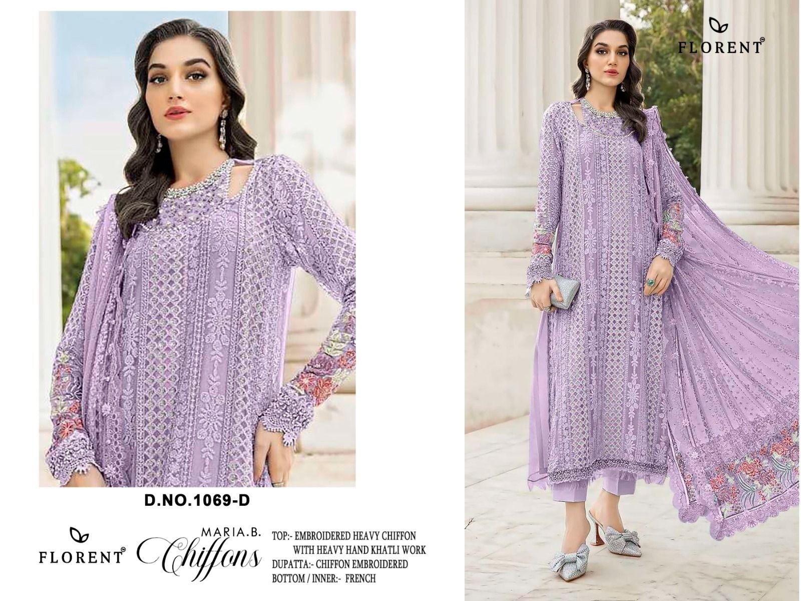 FLORENT HITS 1069 | Heavy Chiffon Hand Khatli Collection
