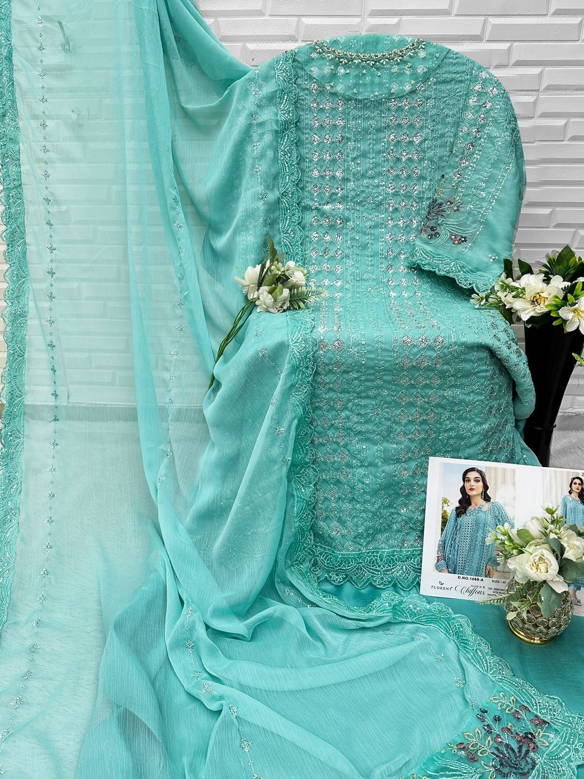 FLORENT HITS 1069 | Heavy Chiffon Hand Khatli Collection