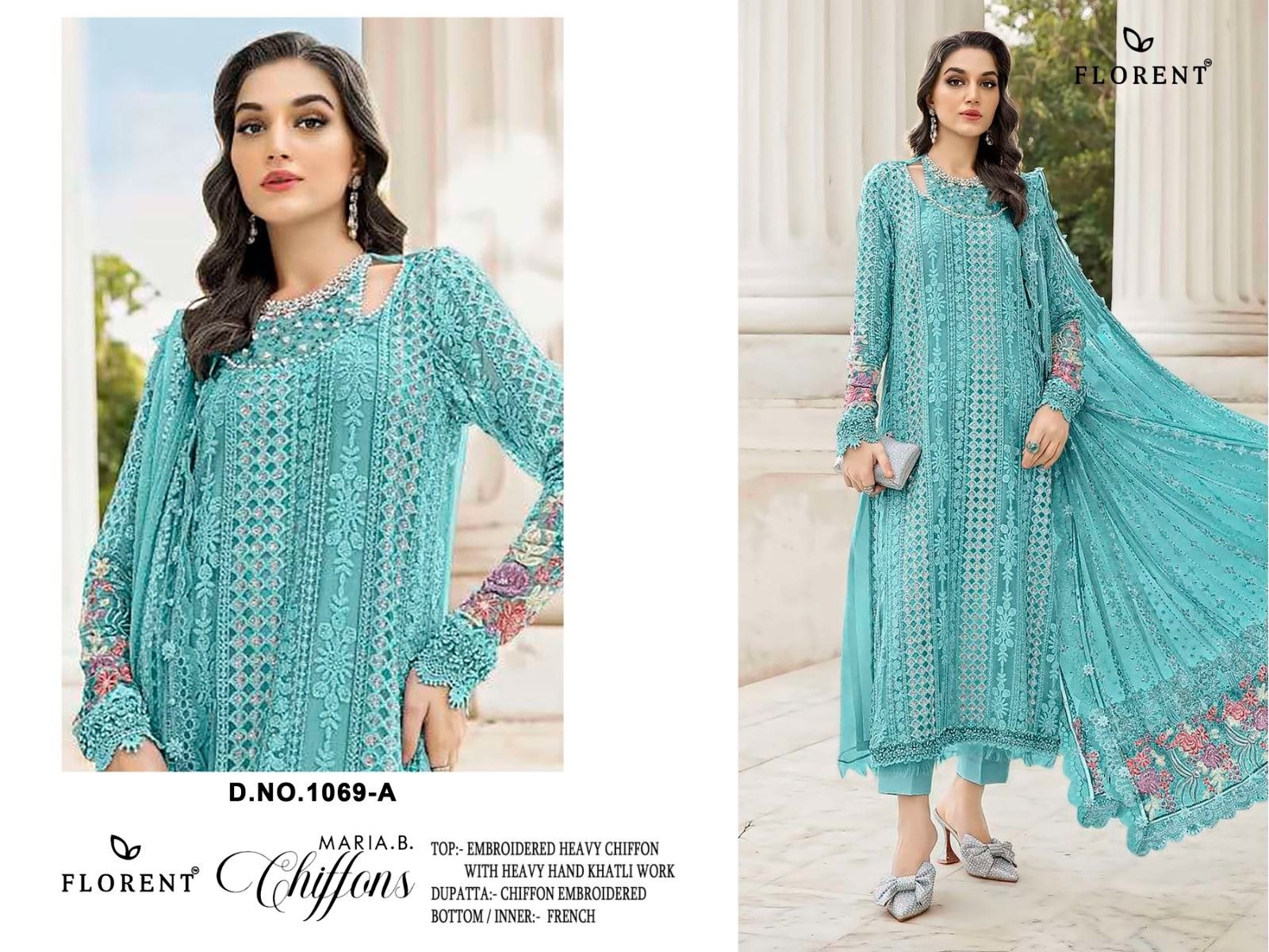 FLORENT HITS 1069 | Heavy Chiffon Hand Khatli Collection